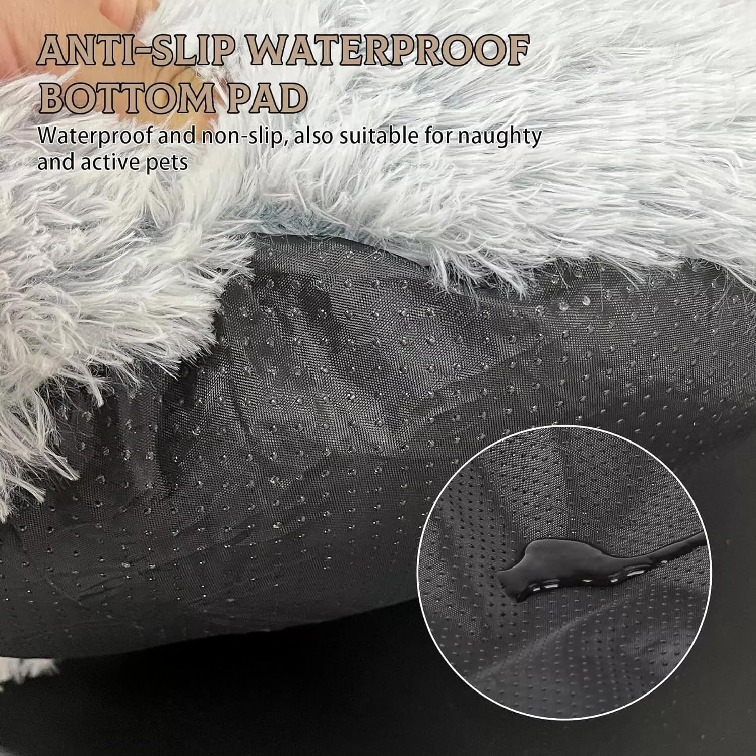 Cat Bed Round Fluffy Hooded Cat Bed Cave, Anti-Anxiety Cave Bed With Hooded Blanket, Cozy Cuddler Luxury Puppy Pet Bed, Anti-Sli