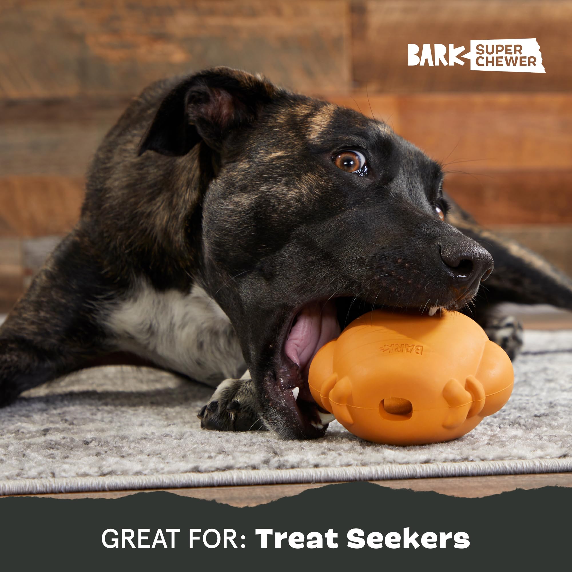 Barkbox Bark Stuffed Turkey Dog Toy | Natural Rubber, Treat Dispensing, Perfect For Peanut Butter | Dog Toy For Aggressive Chewe