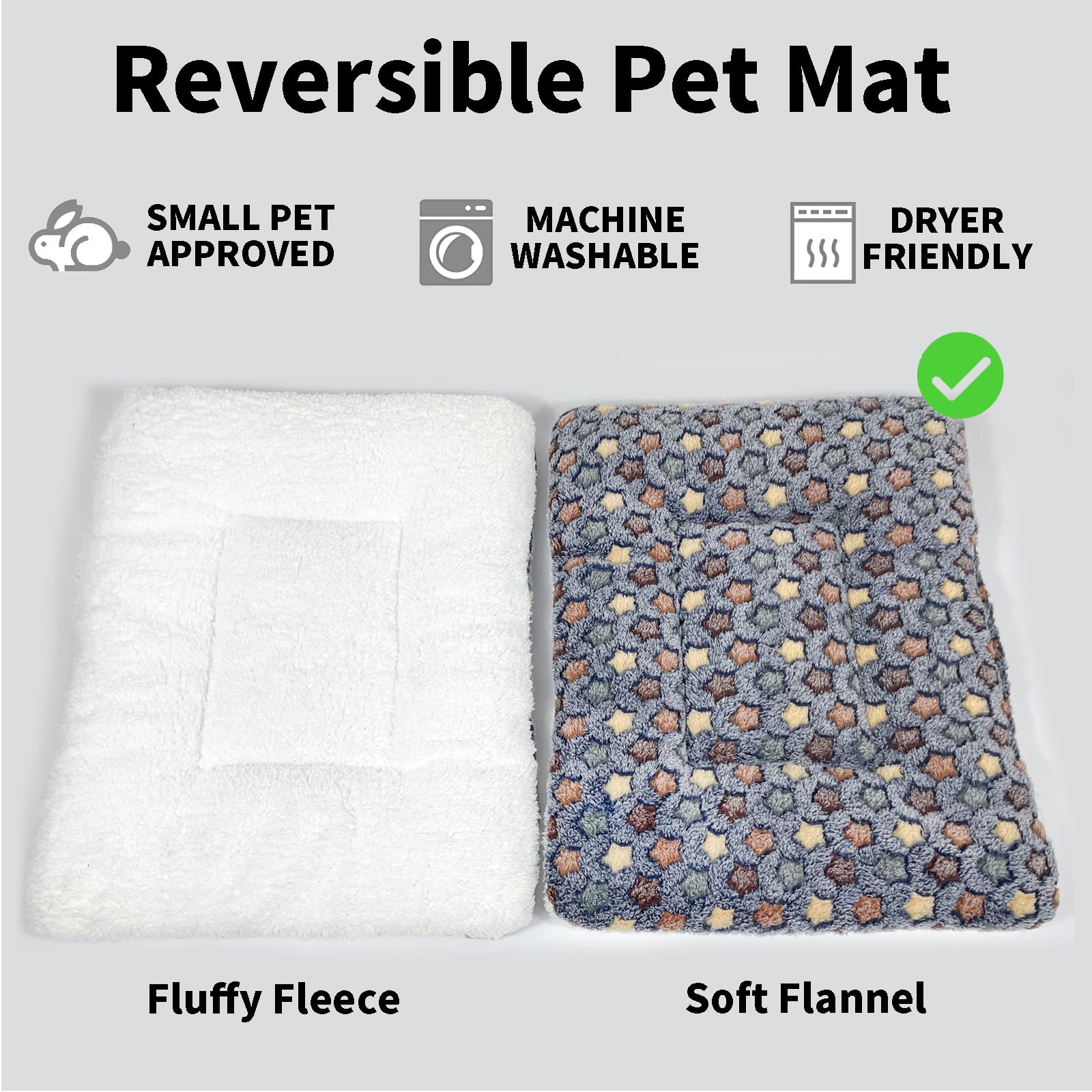 Amakunft 2 Pcs Guinea Pig Bed Mat Washable, Rabbit Winter Bed Pad For Indoor, Warm Small Animal Bed Mattres, Fleece Sleeping Pad