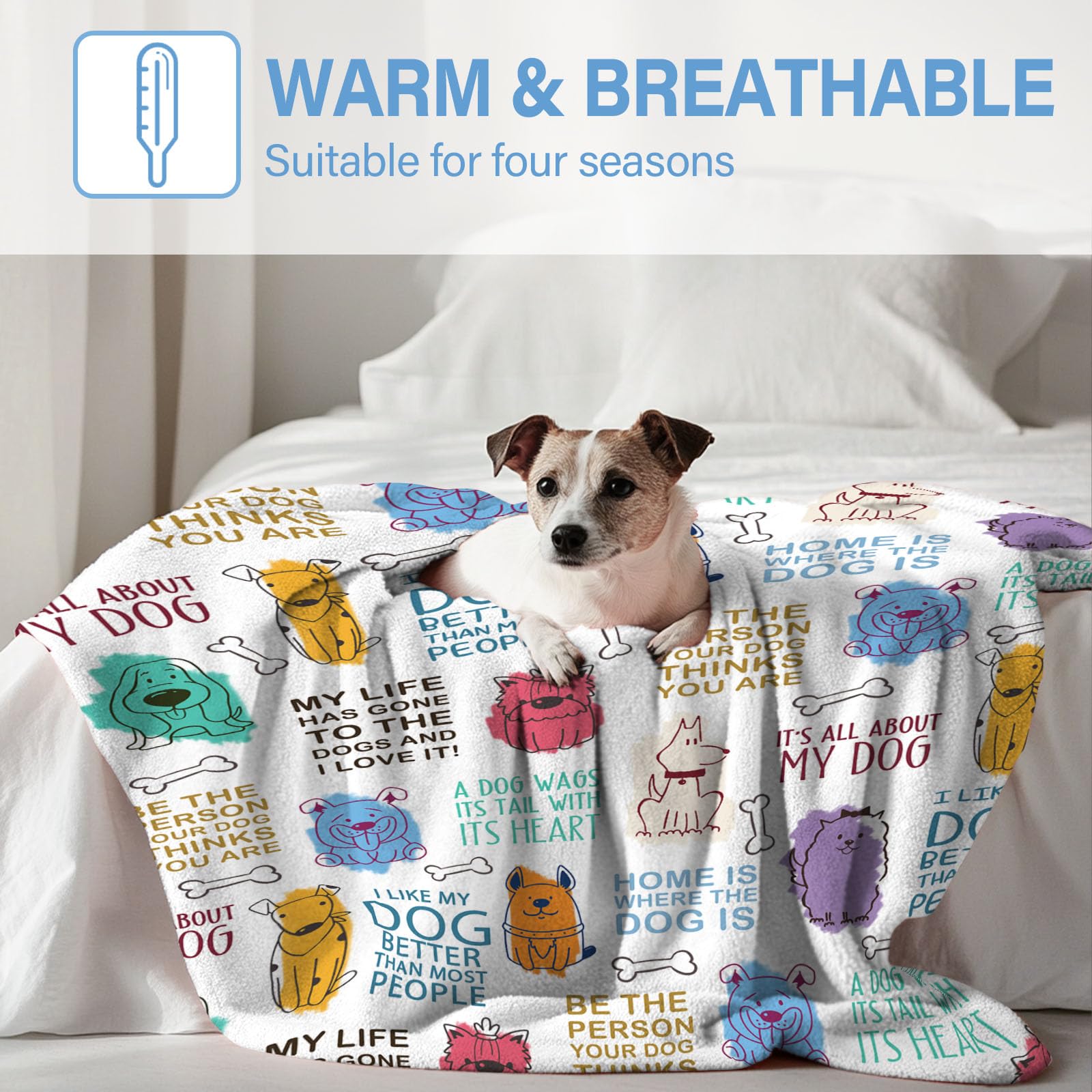 Wazzio Pet Blanket Gifts 50''X60'', Cool Dog Gifts For Dog Lovers, Ideal Pet Themed Presents For Women, Blanket For Birthday Gif