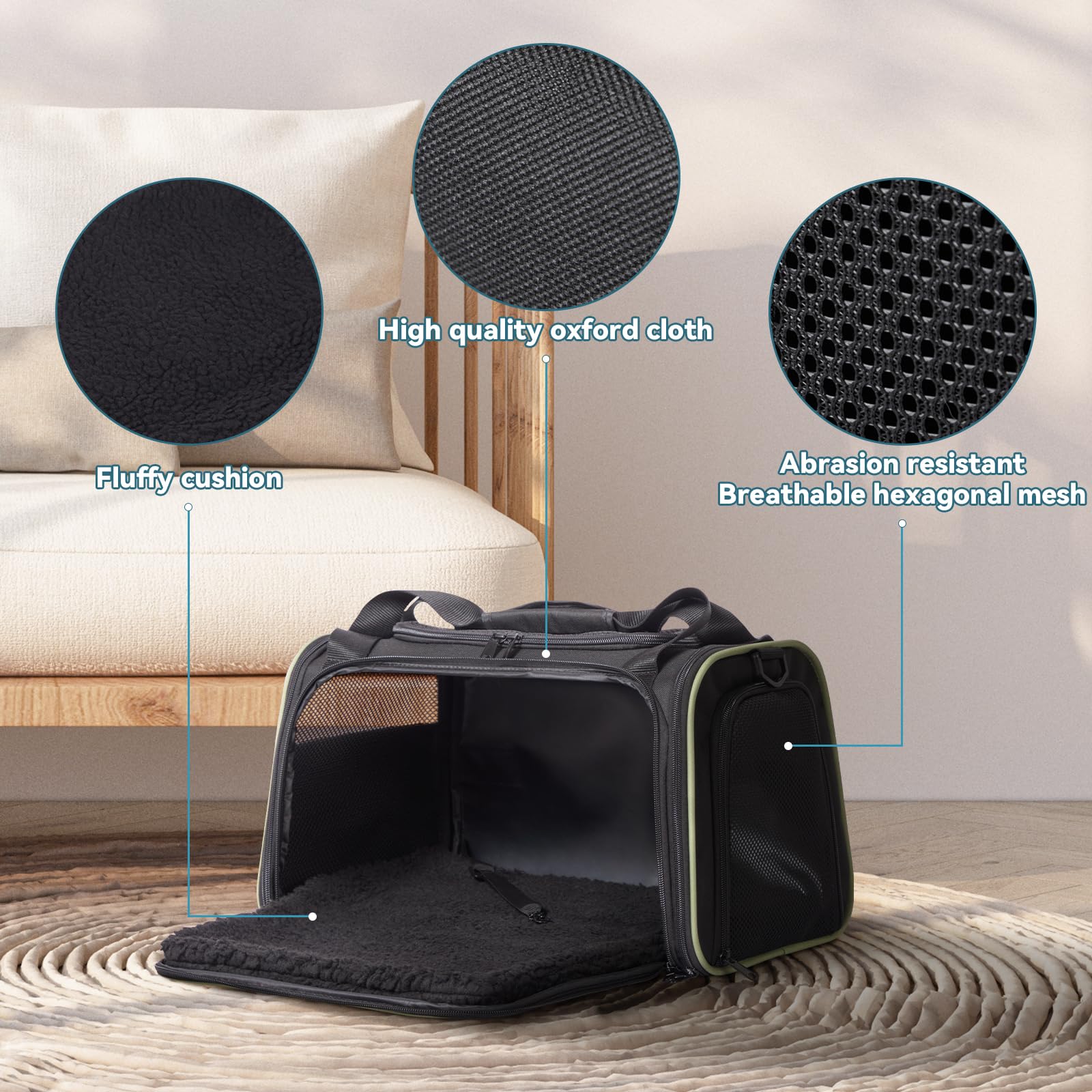 Petsfit Large Cat Carrier, Dog Carrier Up To 25Lbs, Pet Privacy Protection Travel Pet Carrier For Medium And Large Cats, Small D