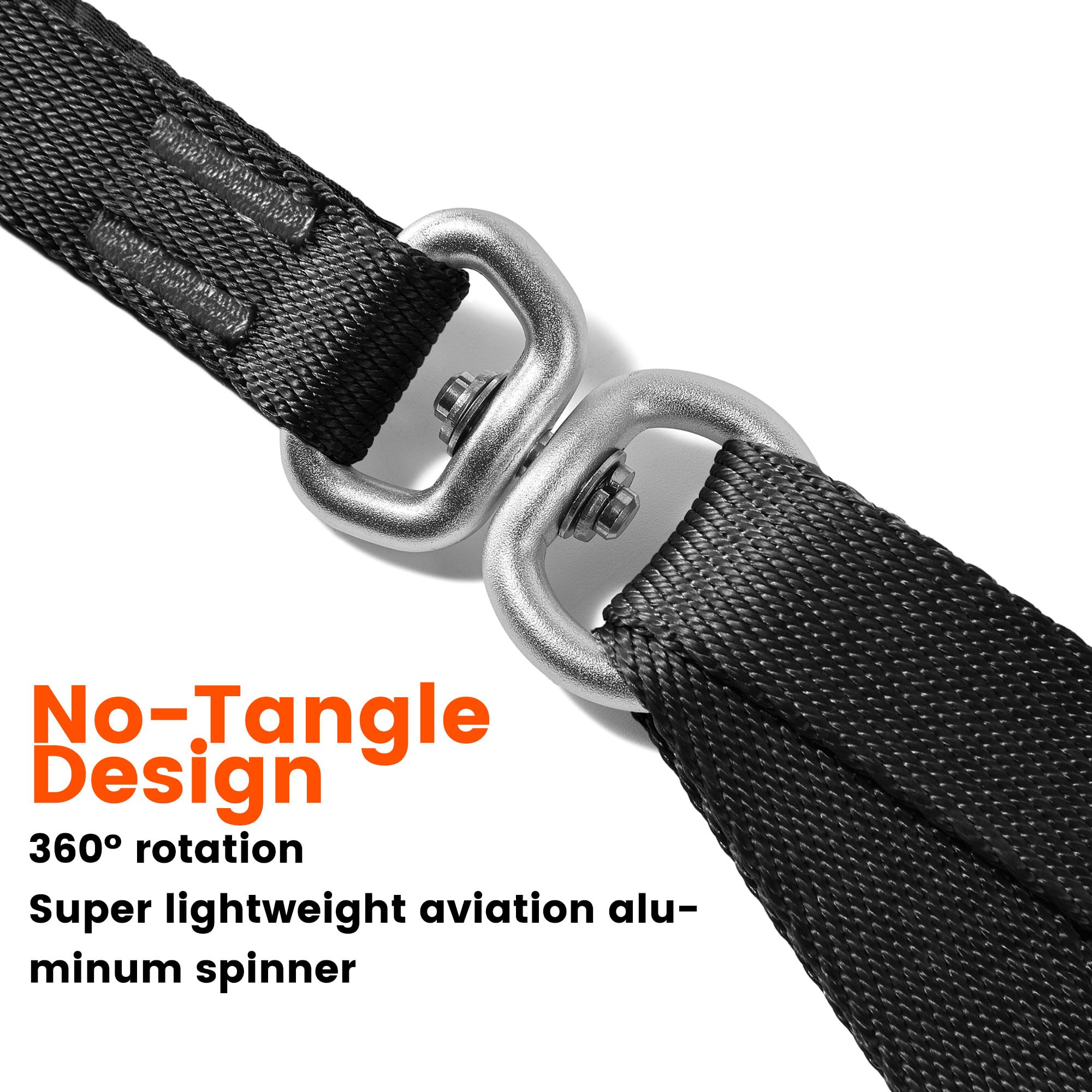 Howgo Double Dog Leash, No Tangle 360 Swivel, Adjustable Two Padded Handles, Double Clip Dog Leash Coupler Splitter For Large An