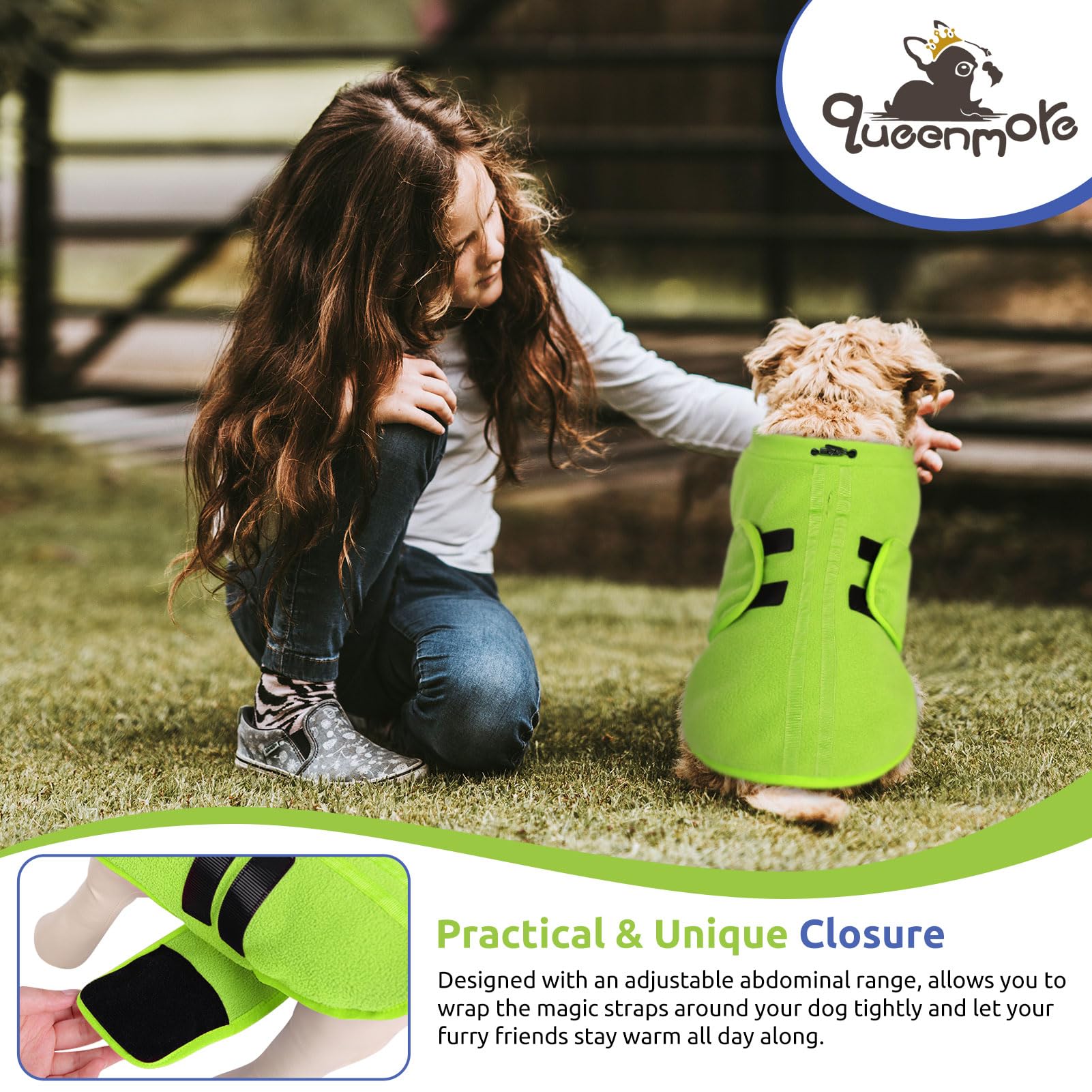 Queenmore Xxs Dog Sweaters, Soft Fleece Vest Pullover Dog Jacket With Leash Hole, Warm Winter Dog Clothes Cold Weather Doggy Dachshund Sweater For Small Dogs Cats Boy Or Girl (Green, Xxs)