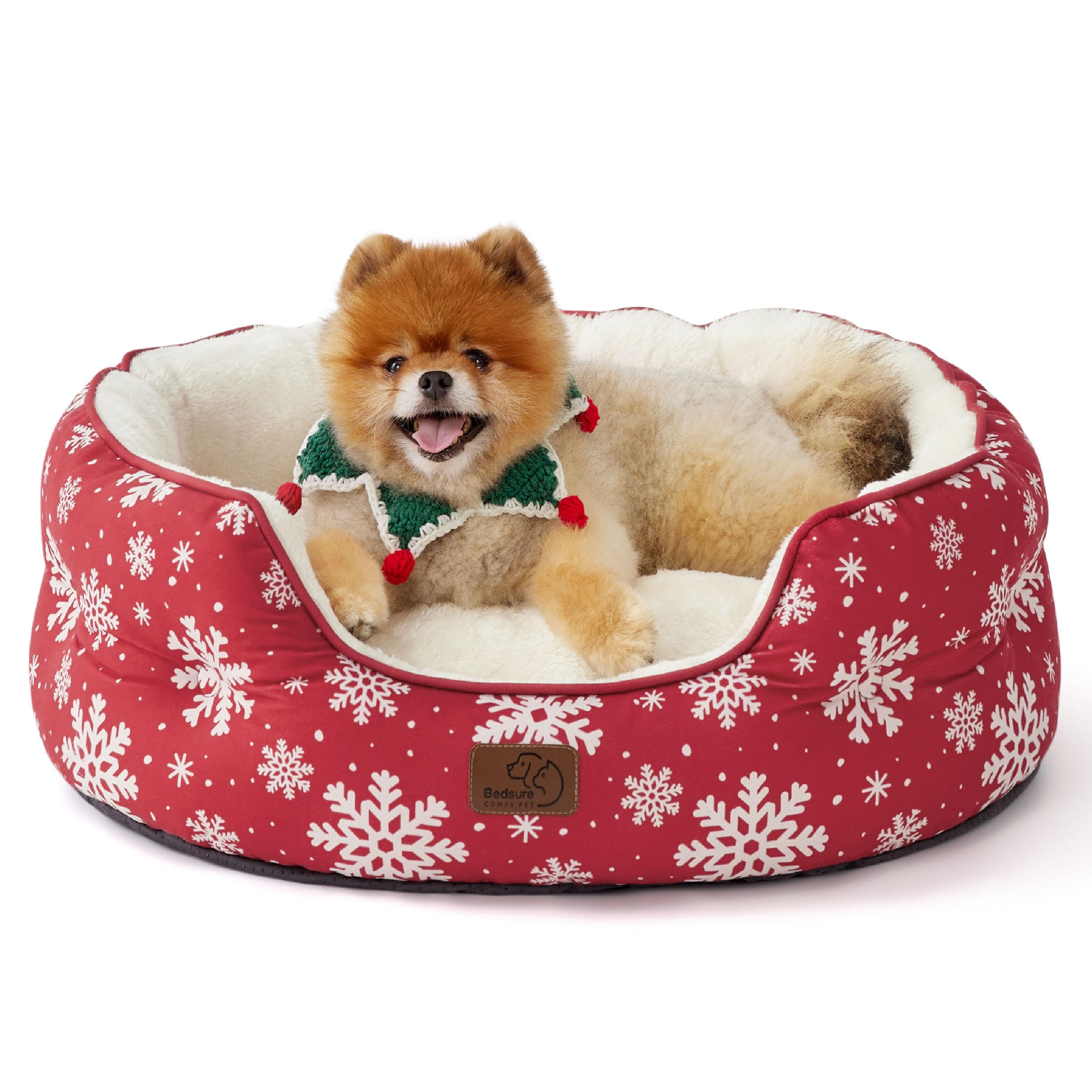 Bedsure Dog Beds For Small Dogs - Round Cat Beds For Indoor Cats, Washable Pet Bed For Puppy And Kitten With Slip-Resistant Bottom, 25 Inches, Terracotta