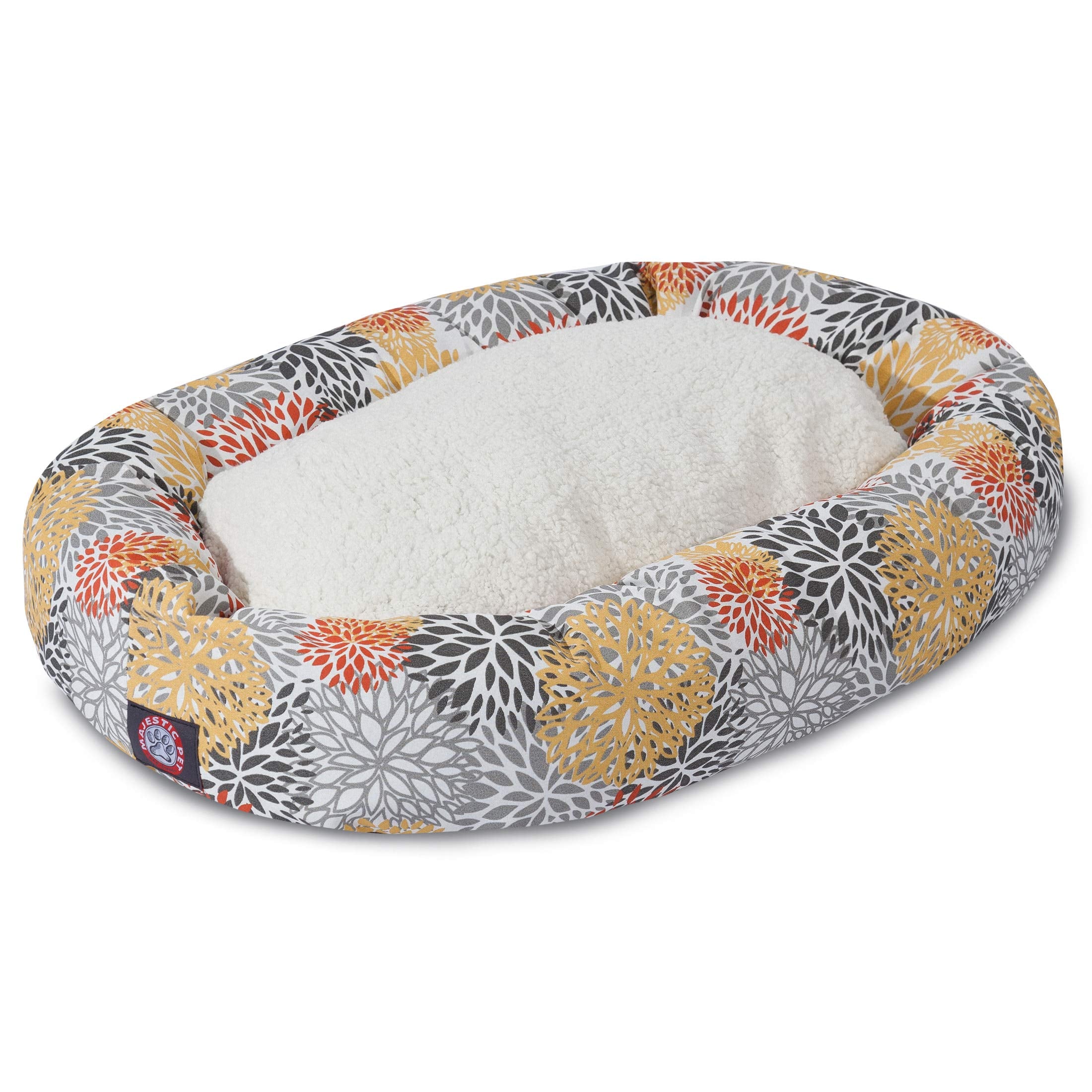 Majestic Pet 40 Citrus Blooms Sherpa Bagel Bed