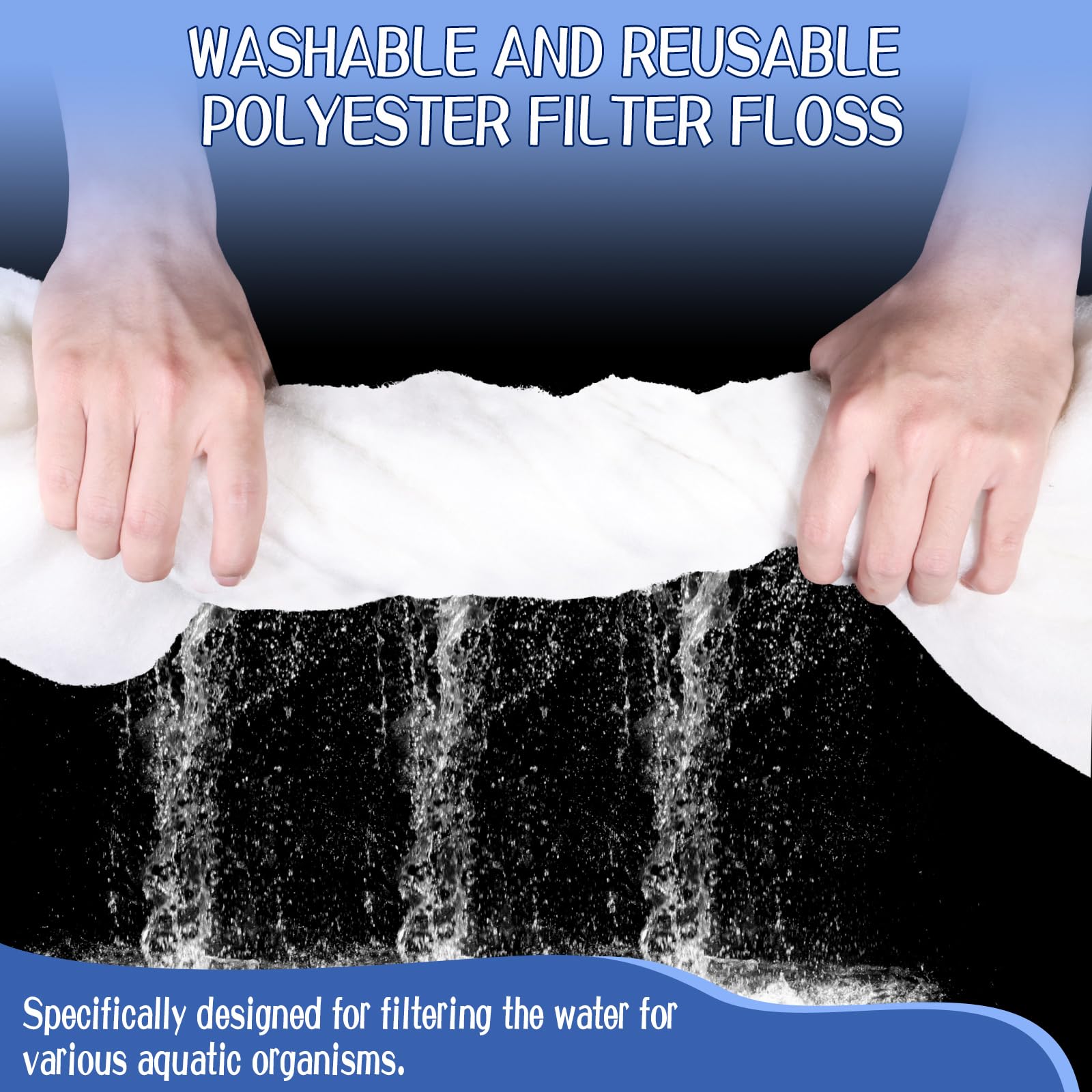 Eyunstar Aquarium Filter Media Floss, 6.6 Ft Fish Tank Filters Pad Aquarium Filter Cotton Reusable Filtration Accessories Cuttab