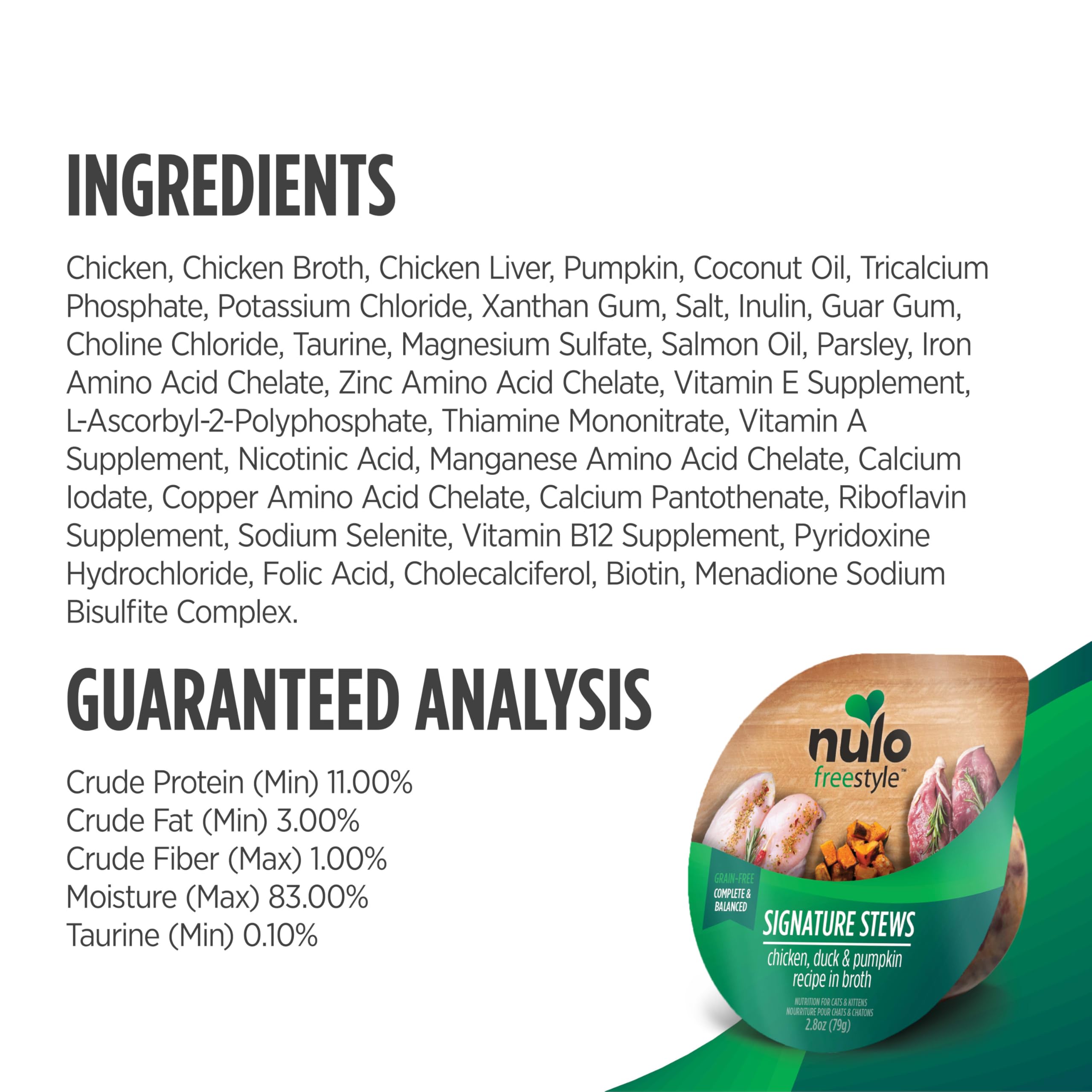 Nulo Freestyle Cat & Kitten Wet Cat Food Signature Stew, Premium All Natural Grain-Free Cat Food Topper with No Added Minerals o