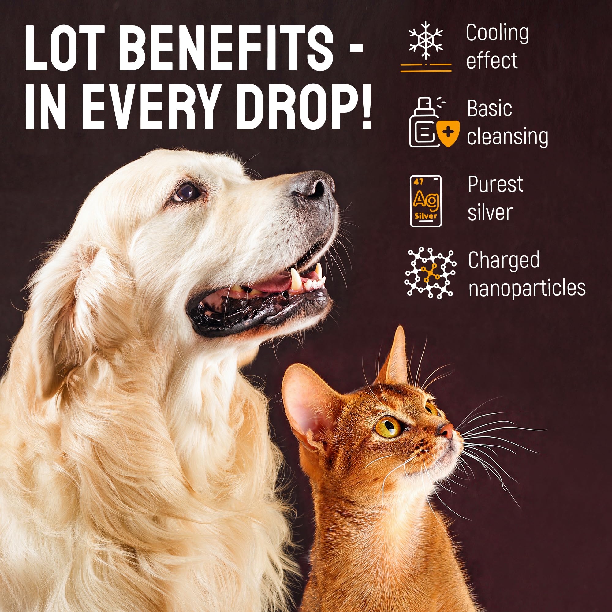 Dog Ear Infection Treatment + Silver - Cat and Dog Ear Cleaner - Drops for Irritations, Itch, Odors, and Otic Infection - for Pe