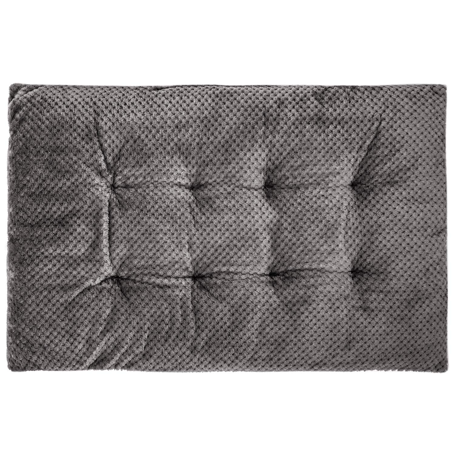 Wonder Miracle Fuzzy Deluxe Pet Beds, Super Plush Dog Or Cat Beds Ideal For Dog Crates, Machine Wash & Dryer Friendly (23' X 35', L-Eagle Grey)