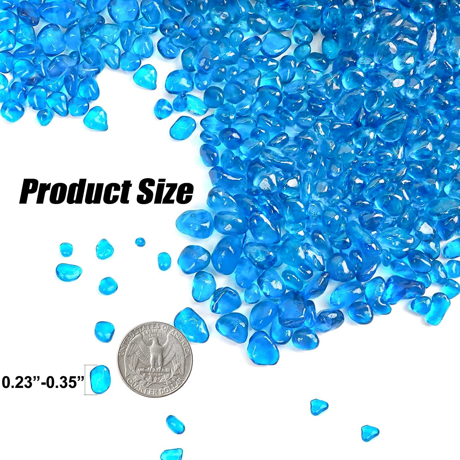 Keedolla Fish Tank Rocks Beads Aquarium 0.93LB, Clear Glass Pebbles Stones Gravel for Vases Fillers, Garden, Aquarium, Betta Fis