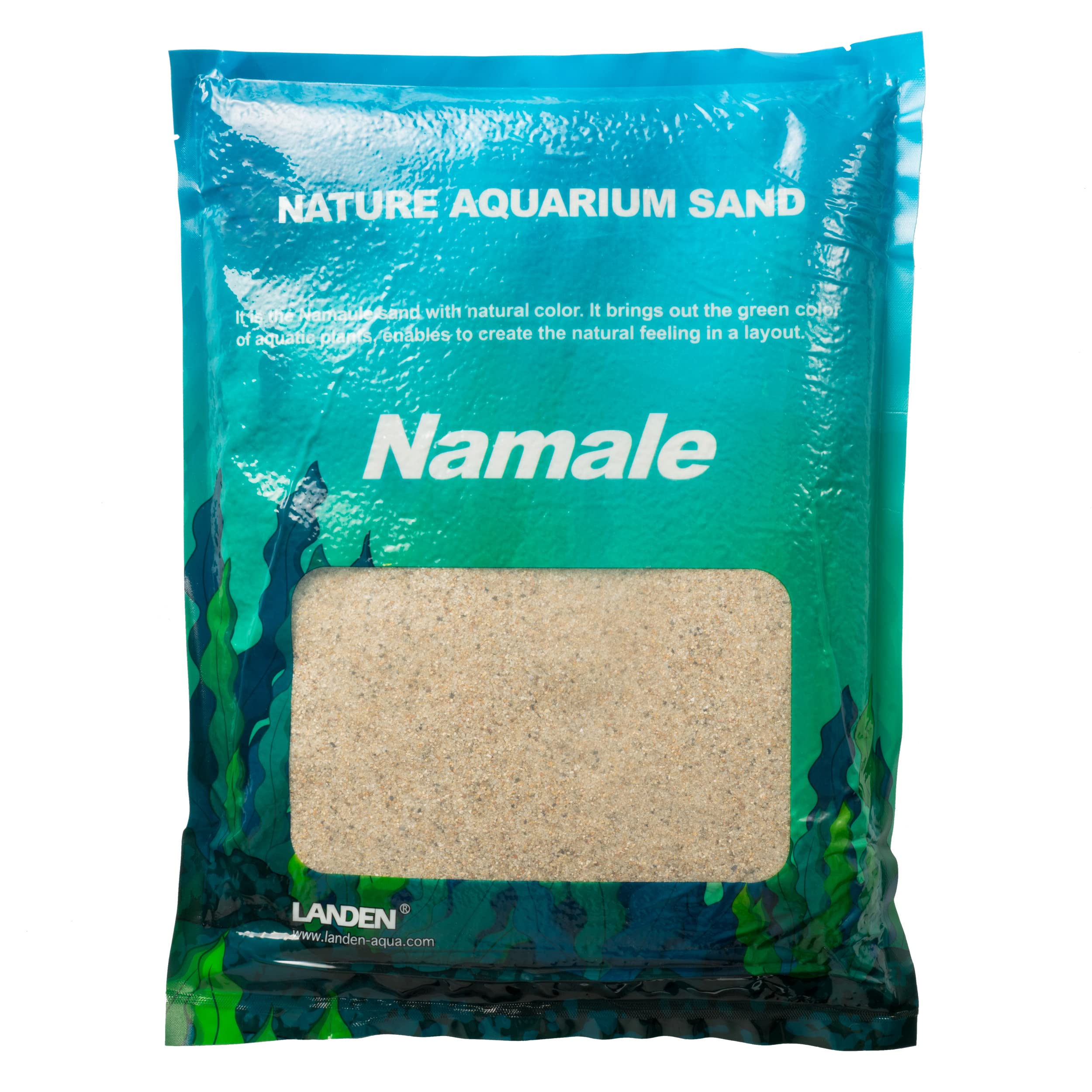LANDEN Namale Aquarium Sand 2L(Approx 7 lbs), Super Natural for Aquarium Landscaping, Cosmetic Sand for Plant Tank, Fine Grain N