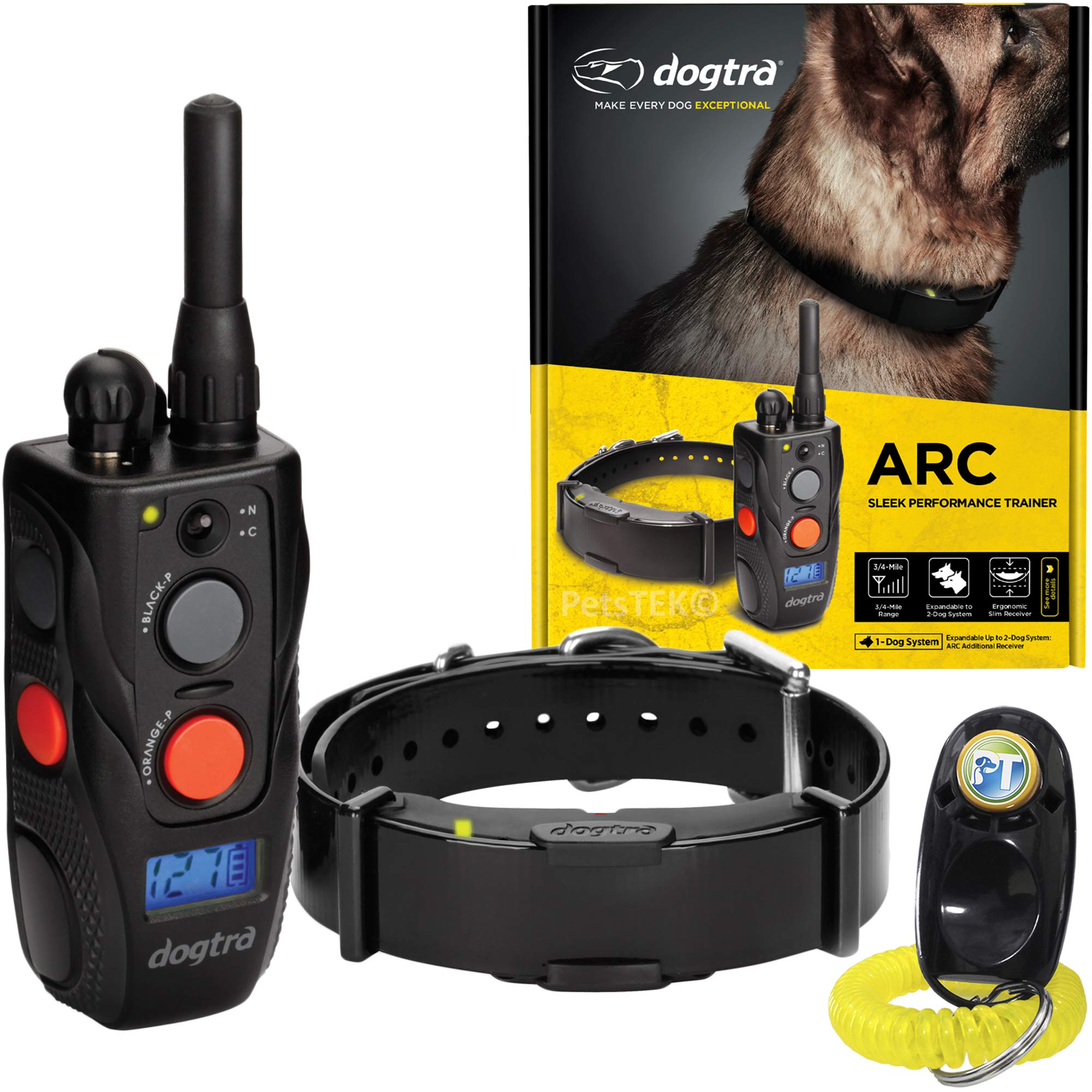 Dogtra Arc Remote Training E-Collar - 3/4 Mile Range - Static Stimulation, Vibration, Audible Tone, Waterproof, Rechargeable, Ex