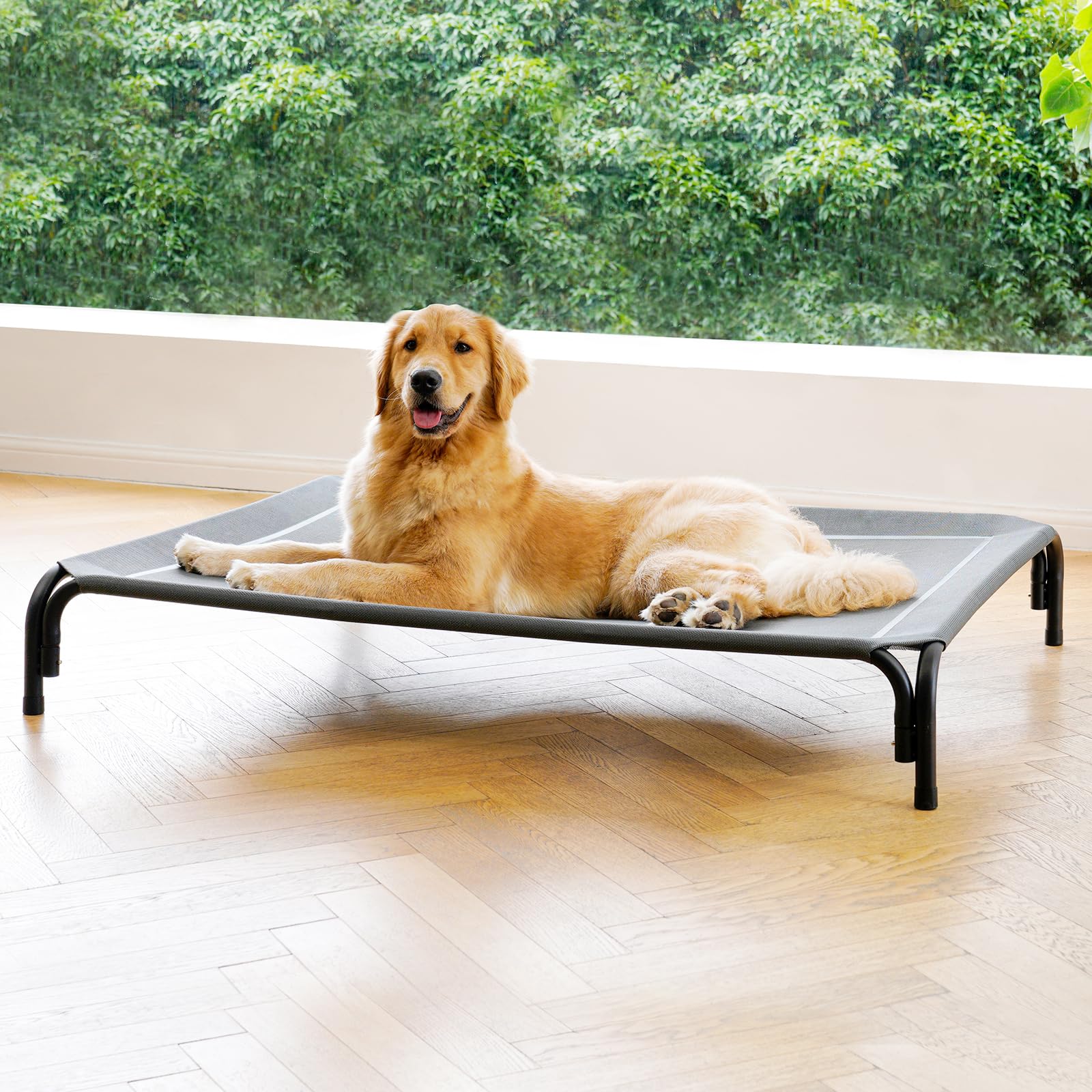 Elevated Dog Bed Raised Outdoor Dog Cot For Large Dogs, Installation Requires No Tools, Frame With Washable Cooling Breathable M