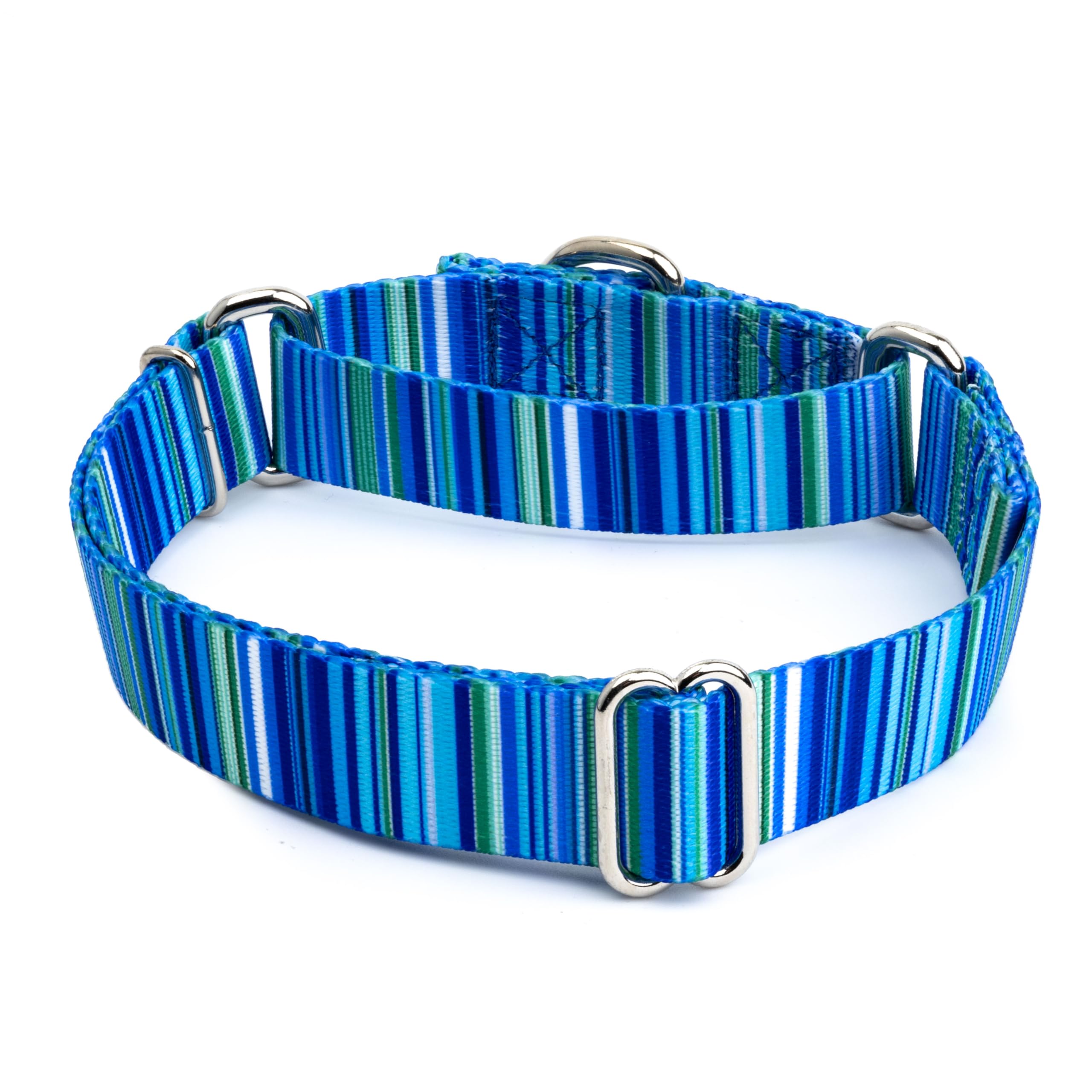 Country Brook Petz - Blue Serape Martingale Dog Collar - Country And Western Collection Featuring Rustic Designs (1/2 Inch, 2Xs)