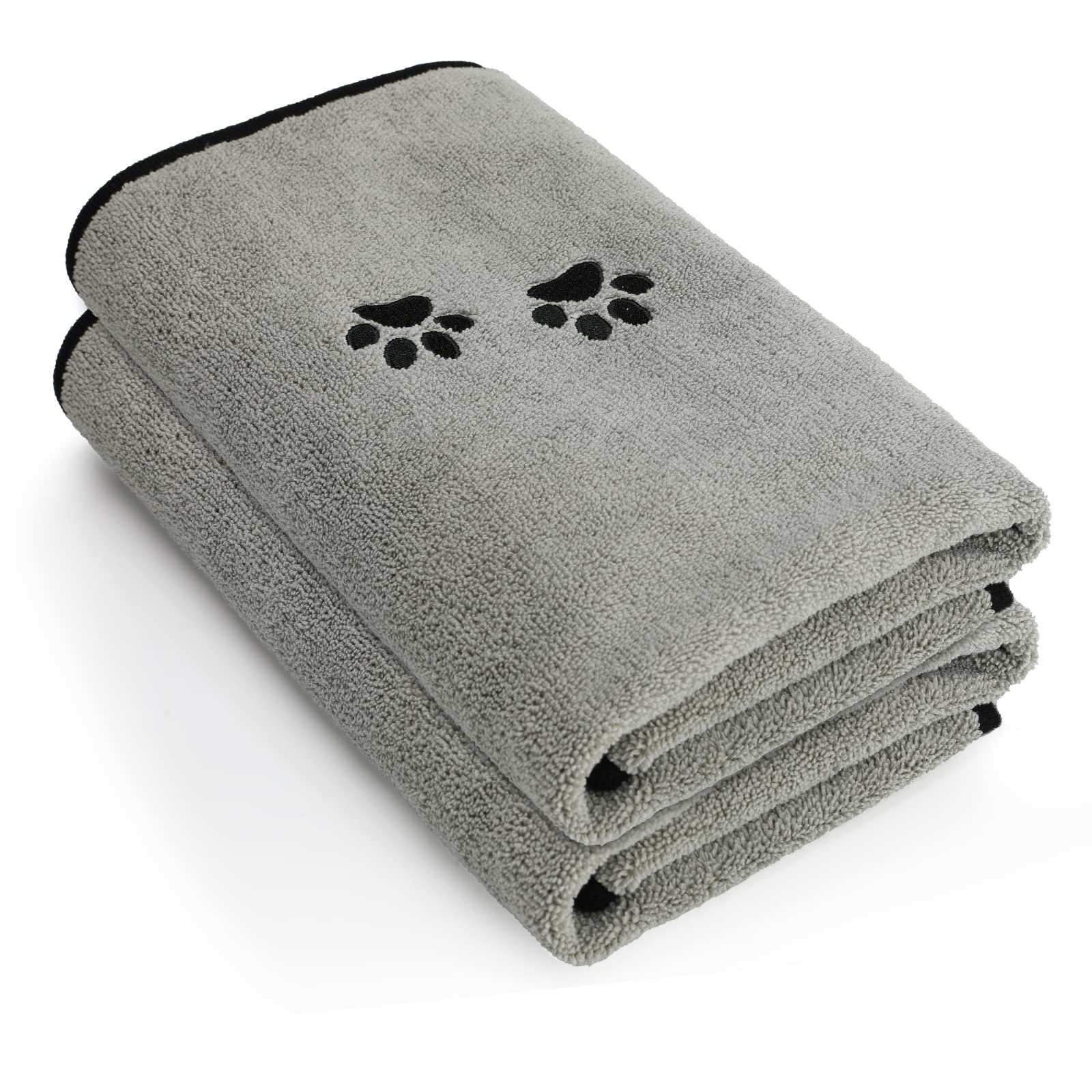 Wipela 2Pieces Microfiber Pet Bath Towel Dog Towel.Dog Towel Soft Absorbent Drying For Small Medium Large Dogs And Cats With Great For Bathing And Grooming (35 X 20 Inch Grey)