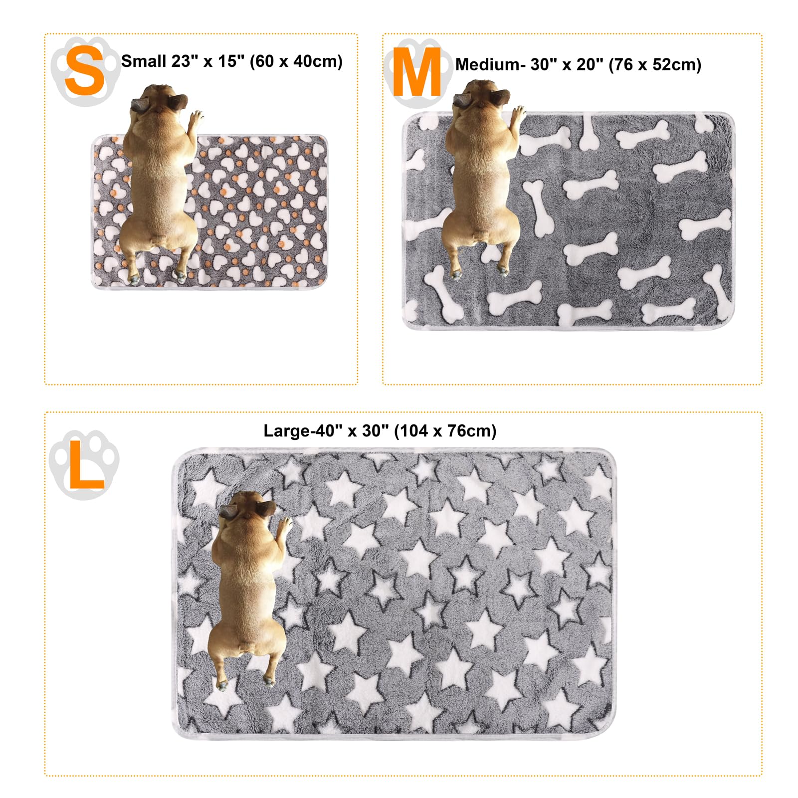 3 Pack Cat and Dog Blanket Soft & Warm Fleece Flanne Pet Blanket, Great Pet Throw Sleep Mat for Puppy Cats Small Medium & Large