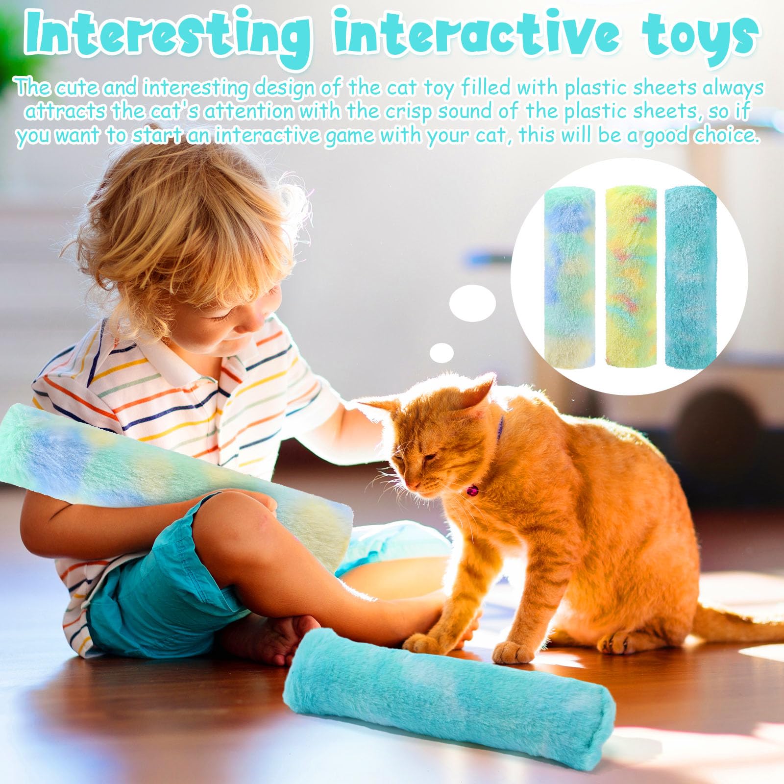 Civaner 6 Pcs 10.6 Inch Cat Catnip Toys Interactive Kitten Kicker Toy Soft Plush Cat Pillow Sticks Kitten Chasing Chewing Exerci