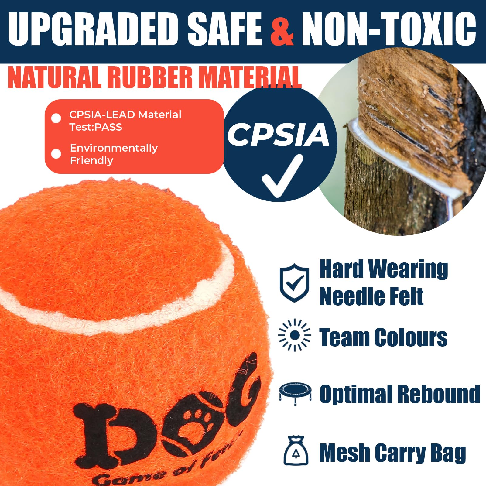 AMA SPORT Red Tennis Balls for Dogs - Floating, Fetch & Fun - 2.5" Polyester Toys for Small & Medium Breeds
