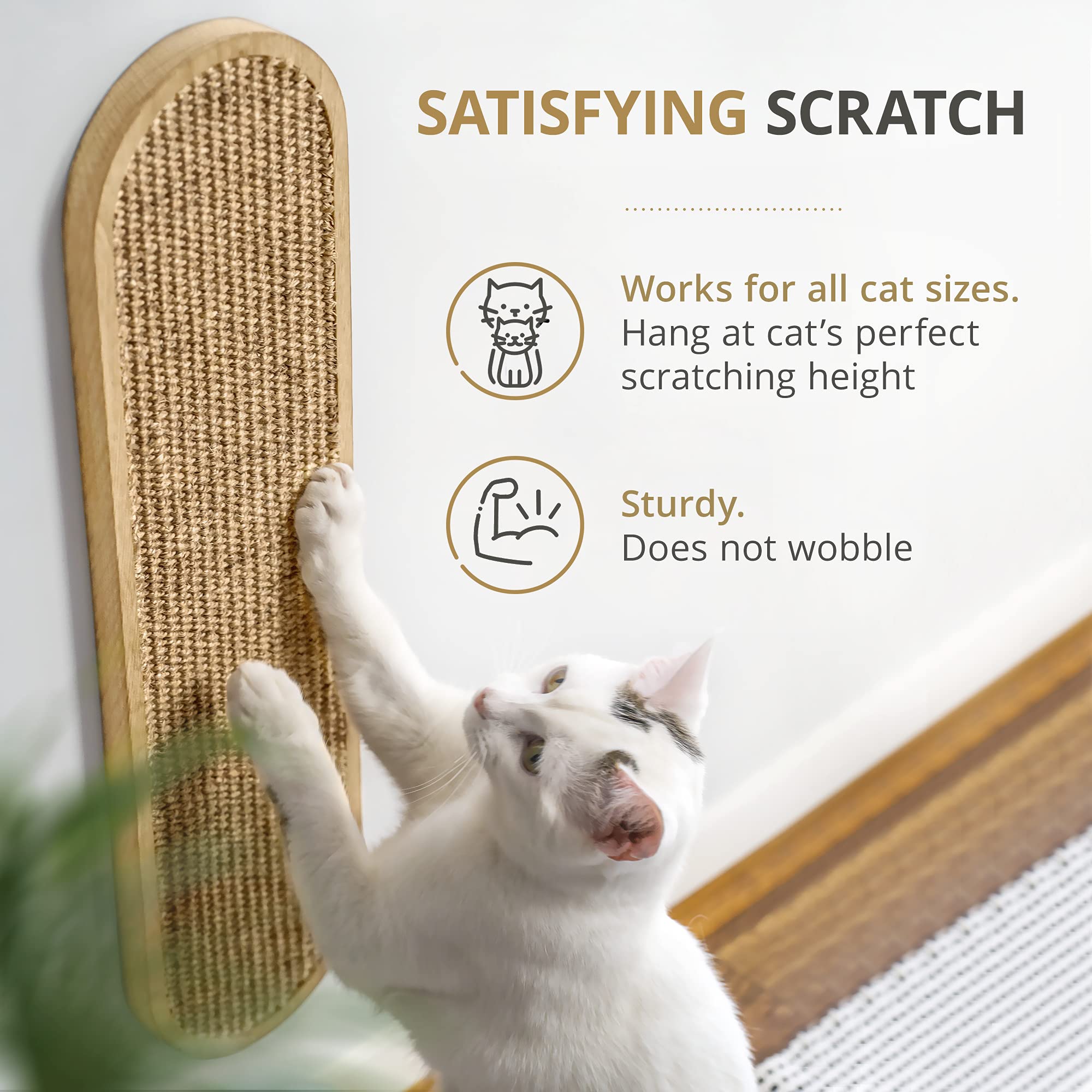 7 Ruby Road Wall Mounted Cat Scratcher - Indoor Cat Scratching Board Cat Vertical Cat Scratcher For Wall - Cat Scratch Pad Scratching Post For Indoor Cat Wall Mounted - Cat Wall Furniture Scratch