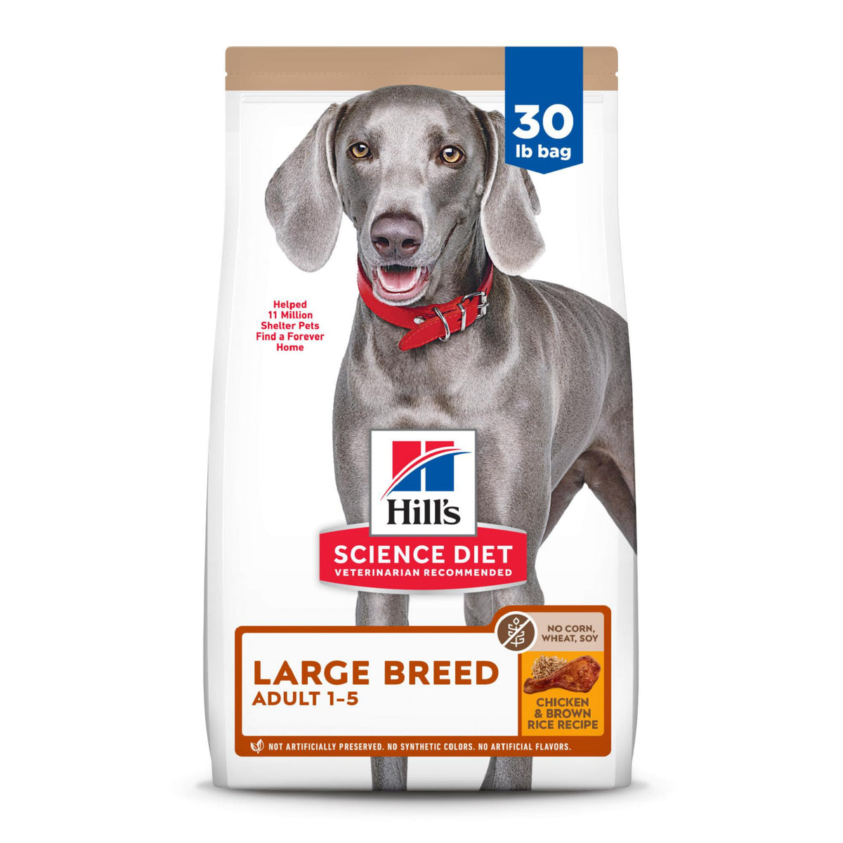 Hill'S Science Diet Large Breed, Adult 1-5, Large Breed Premium Nutrition, Dry Dog Food, No Corn, Wheat, Soy Chicken & Brown Ric