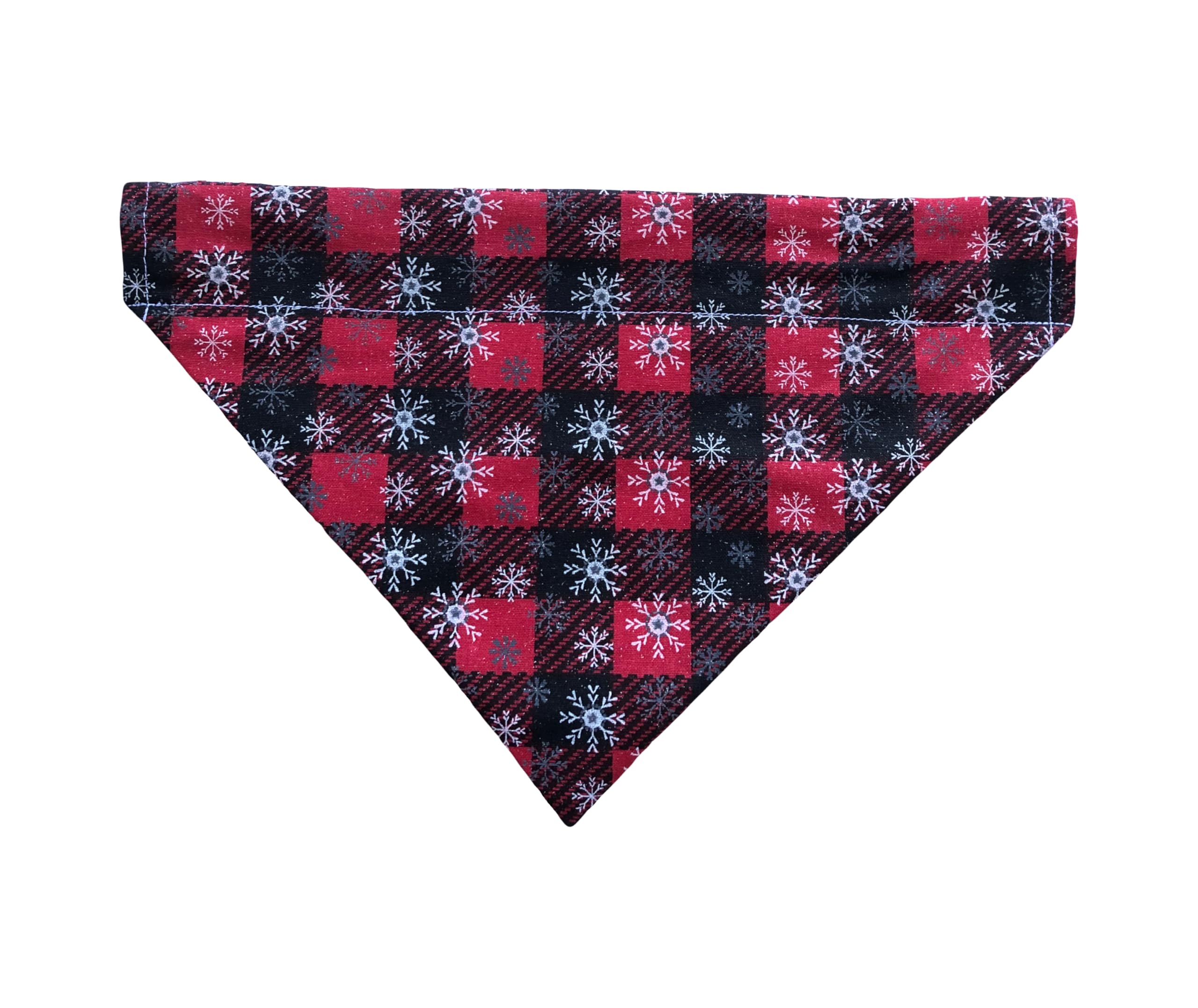 Christmas Dog Bandana | Plaid | Snowflakes | Polka Dots | Glitter | Reversible Slip On Dog Bandana | Slip Over The Collar Bandan