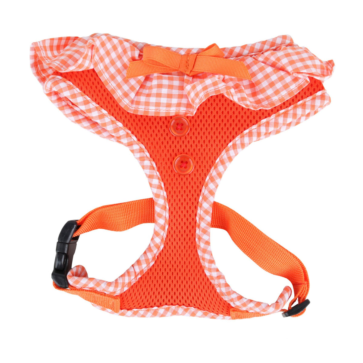 Puppia Vivien Dog Harness Over-The-Head All Season Cute No Pull No Choke Walking Training Adjustable For Small Dog, Orange, Small