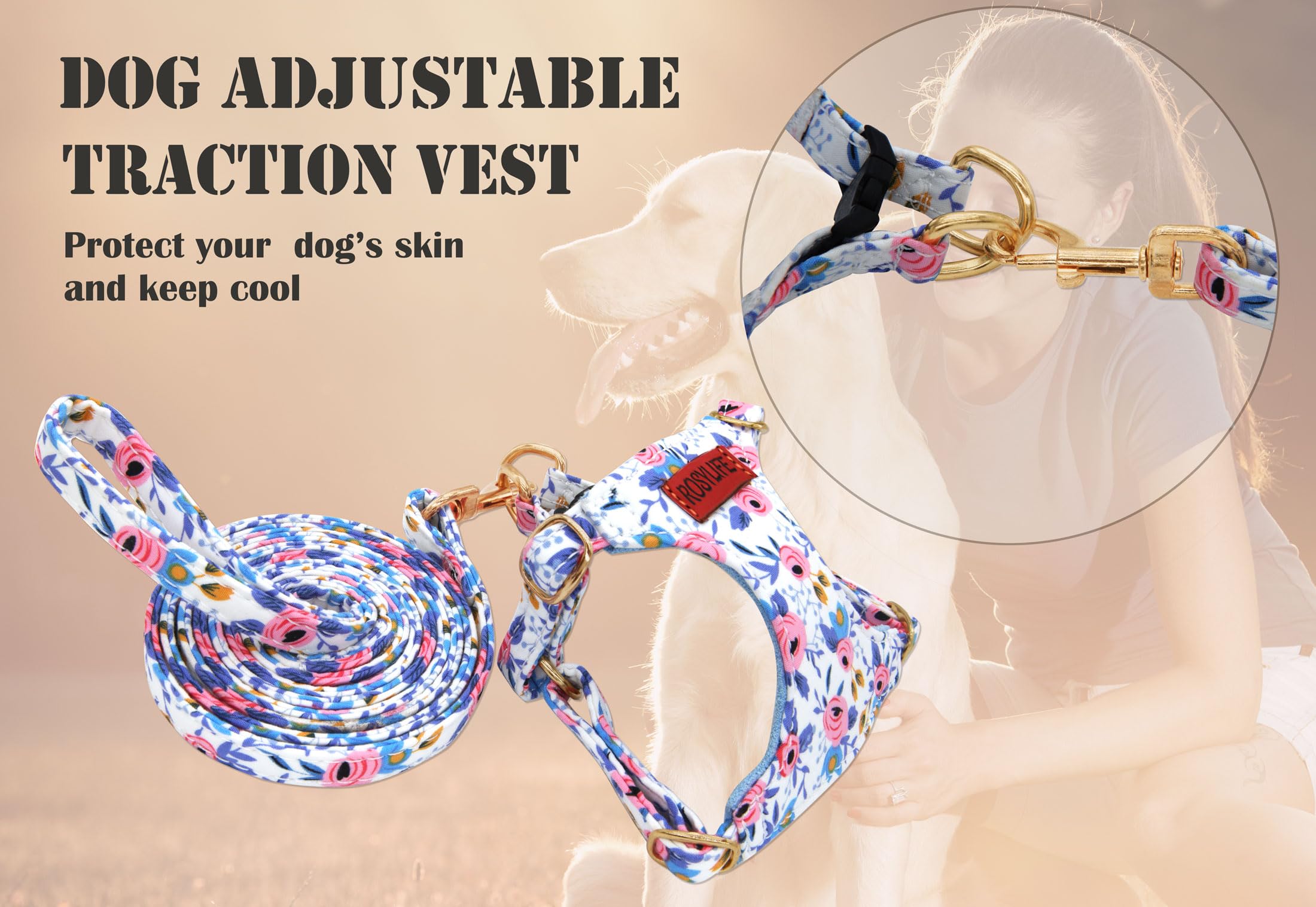 No Pull Dog Harness Adjustable Small Harness And Leash Set, Lightweight And Soft Dog Harness No Choke Escape Proof Pet Harness V