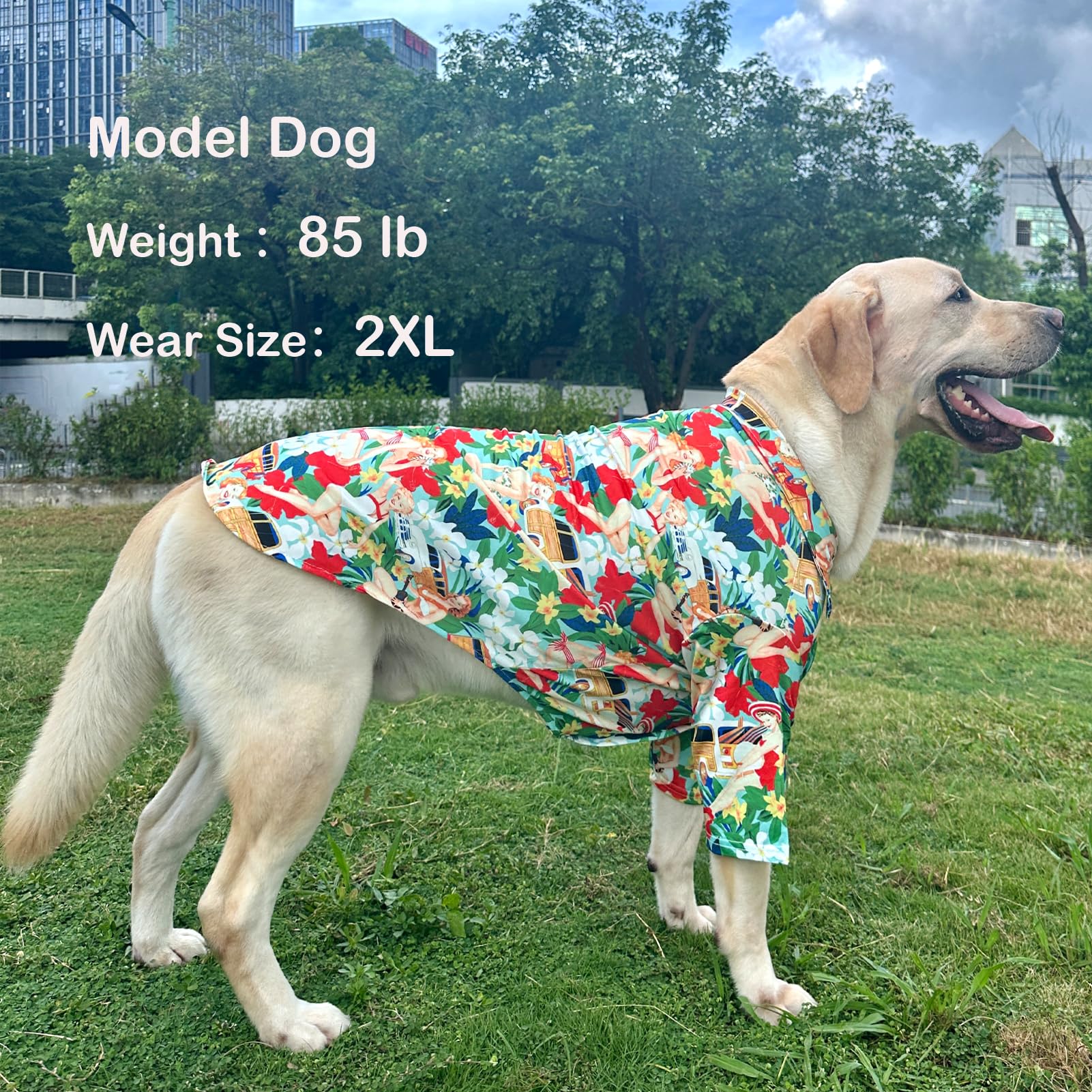 Dog Hawaii Shirt Beach Girls Prints Polo T-Shirts Breathable Cool Beach Style Summer Dog Clothes For Large Dog Boys And Girls Sh