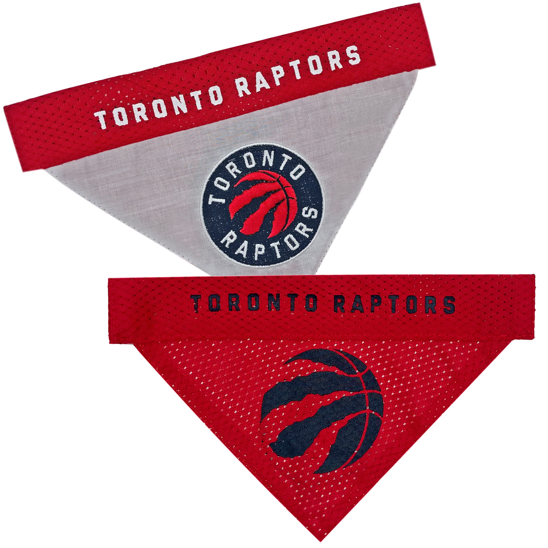 Nba Dog Bandana -Toronto Raptors Reversible Pet Bandana. 2 Sided Home & Away Sports Bandana With A Premium Embroidery Team Logo,