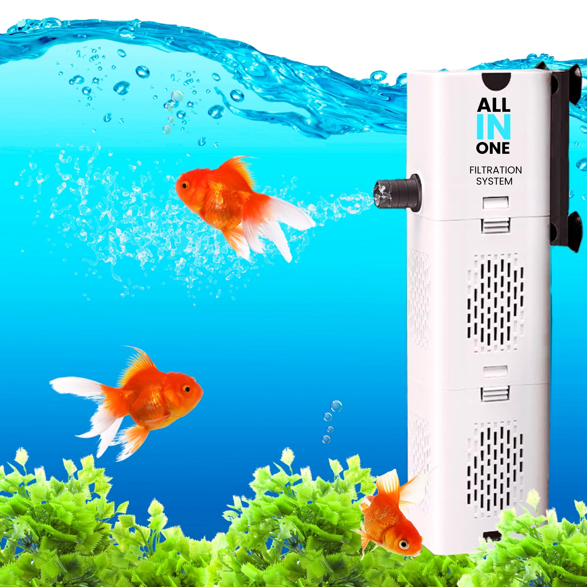 Buraq Xqp500F | 6W | UltraQuiet Aquarium Filter, UltraQuiet Submersible Pump, 500 L/H HighFlow Filtration System Upto 2 Ft F