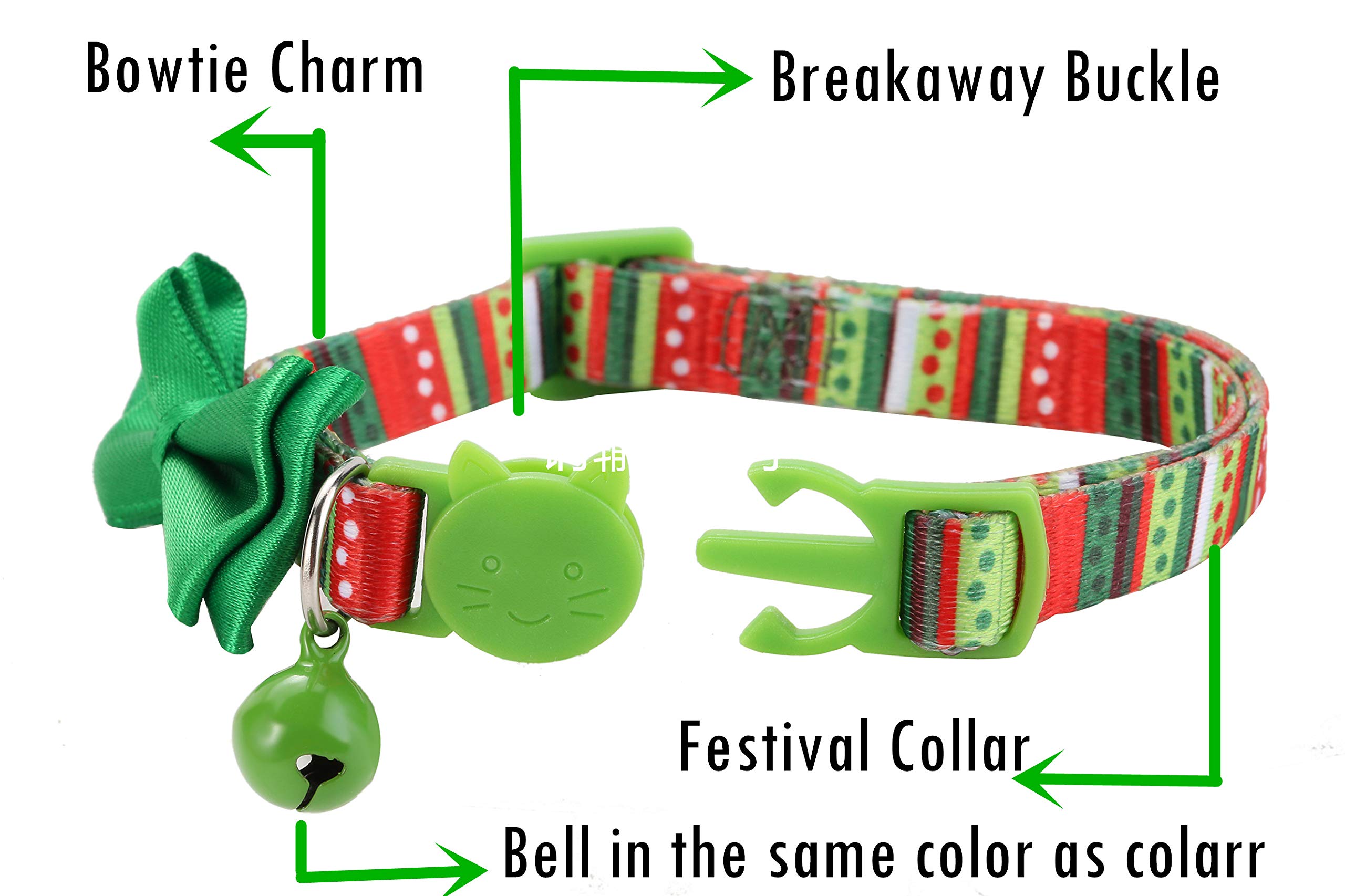Boombone 2 Pack Christmas Cat Collar,Puppy Collar With Bell