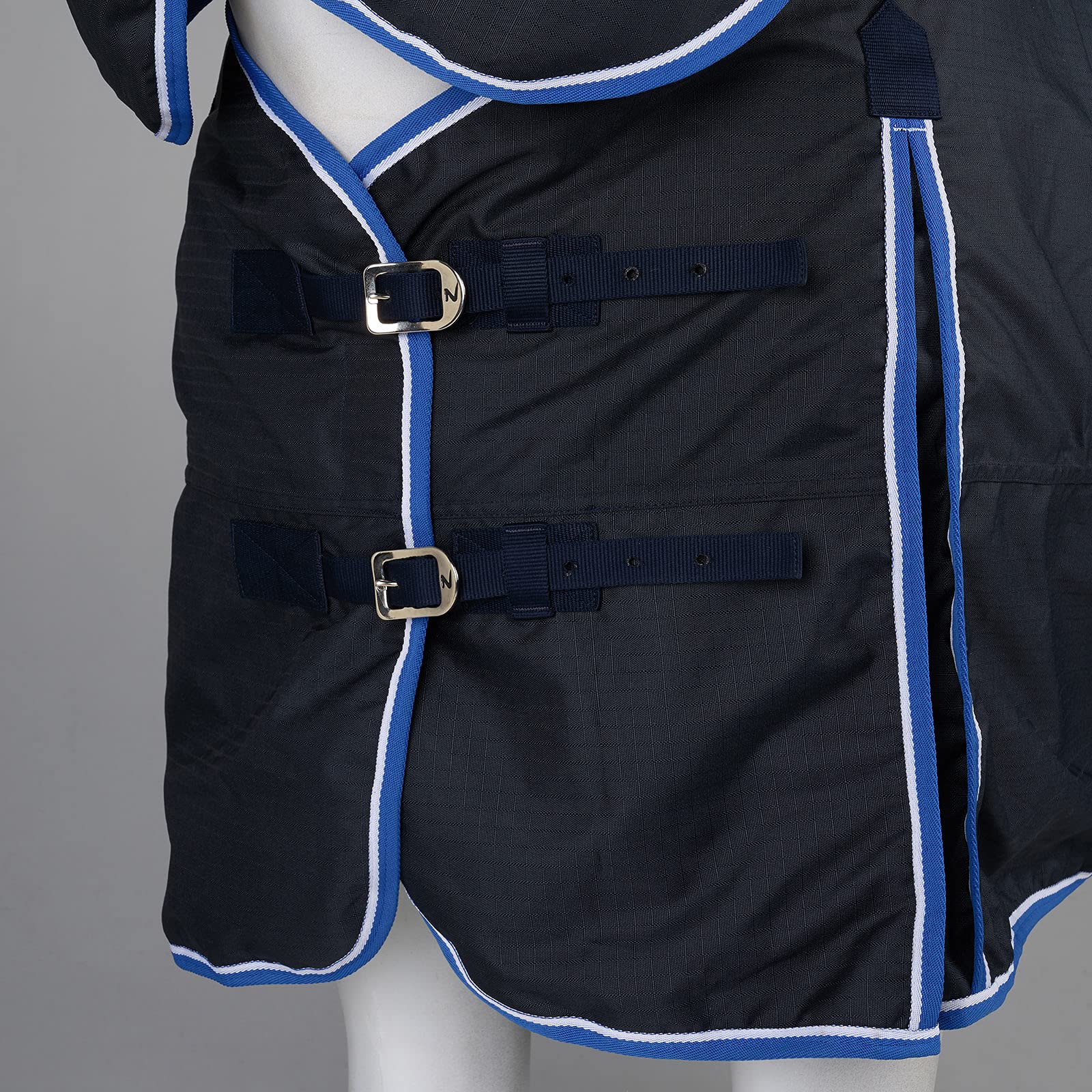 Horze Glasgow Light Weight Waterproof Combo Turnout Sheet With Neck Cover (No Fill) - Dark Blue - 81 In