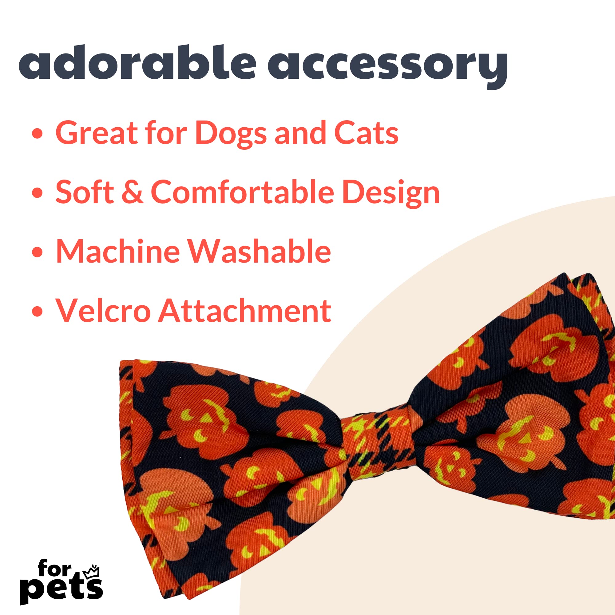 Huxley & Kent Bow Tie For Pets | Plaid-O-Lantern (Small) | Halloween Bow Tie Collar Attachment | Fun Bow Ties For Dogs & Cats | Cute, Comfortable, And Durable | H&K Bow Tie