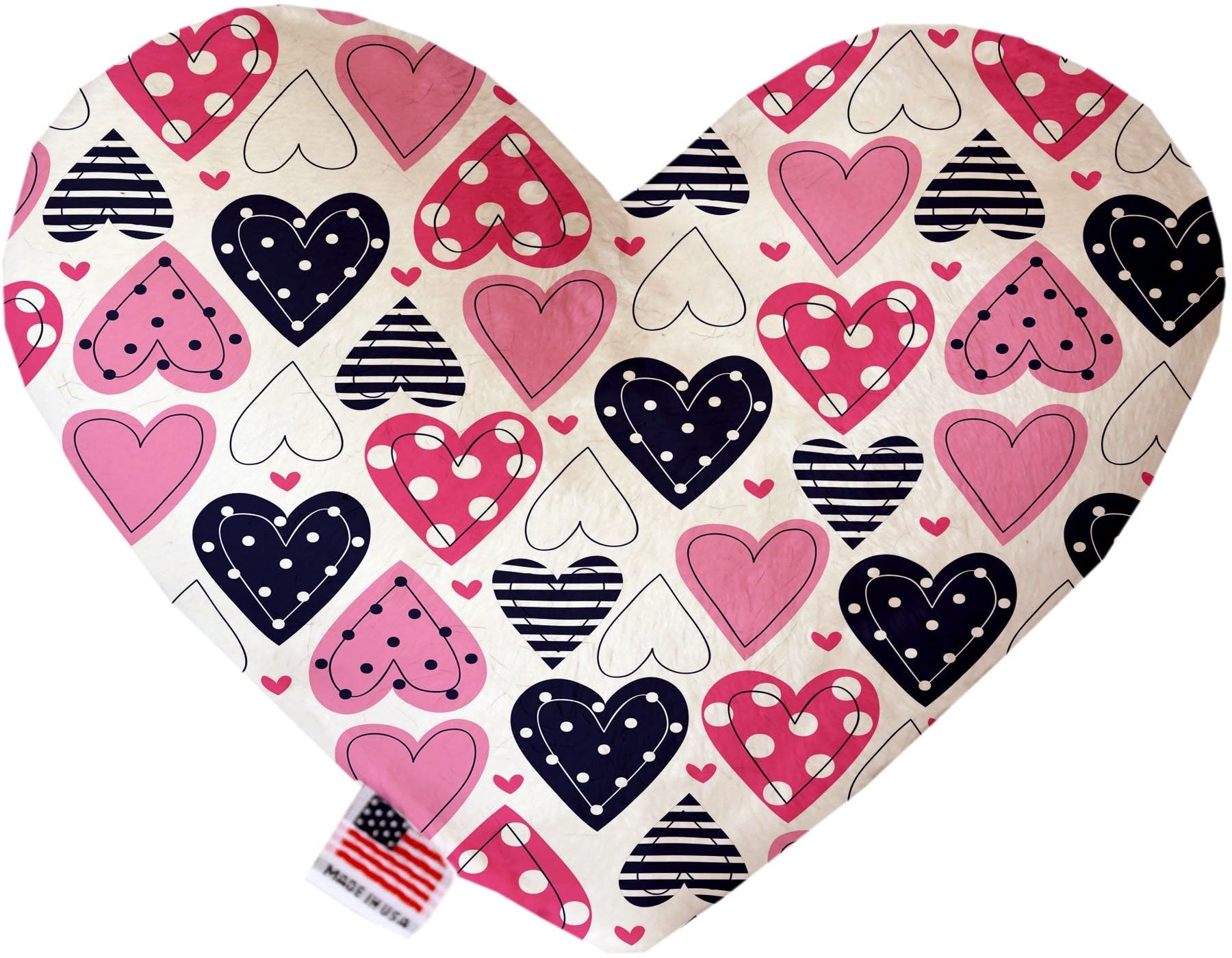 Pet and Dog Plush Heart or Bone Toy, &quot;Valentine's Day Group&quot; (Available in different sizes, and 8 different pattern options!) Pink Leopard Hearts 8&quot; Plush Heart