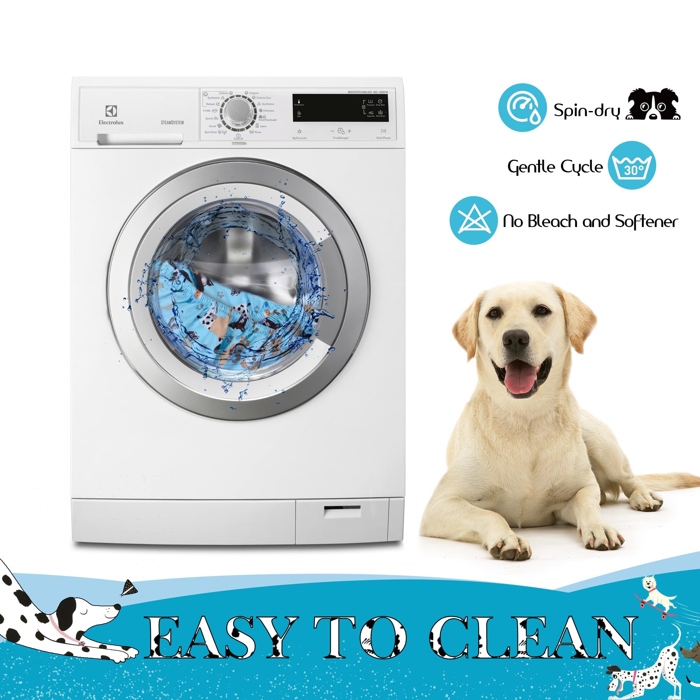 Suyfhdc Dog Bed Cover-Washable Dog Bed Cover, Dog Bed Replacement Cover,Cotton Waterproof Warm Dog Mattress Cover,Bed Cover For