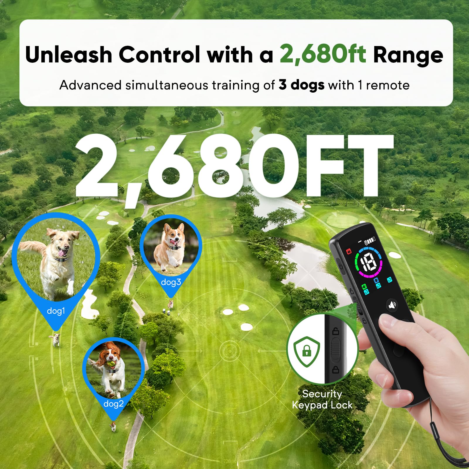 PFIXV Shock Collars for Large Dogs with Remote 2 Pack, 2680FT 4 Modes Electric Dog Shocking Collar, IPX7 Waterproof Training Col