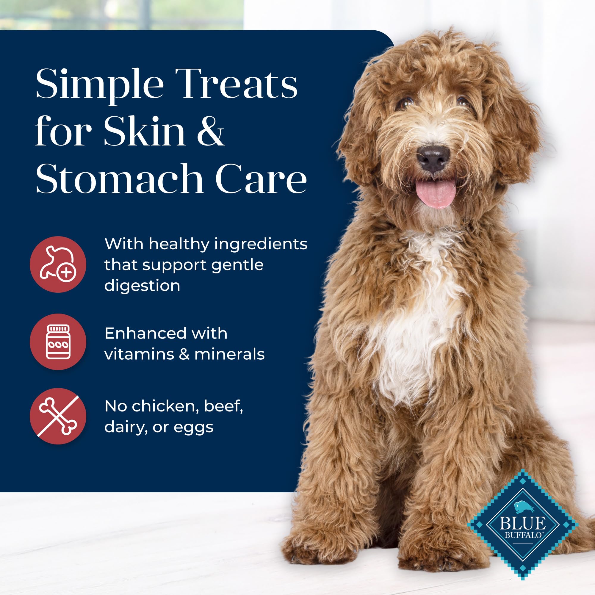 Blue Buffalo Basics Crunchy Dog Biscuits for Skin & Stomach Care, Limited Ingredient Diet Dog Treats, Salmon & Potato Recipe, 6-