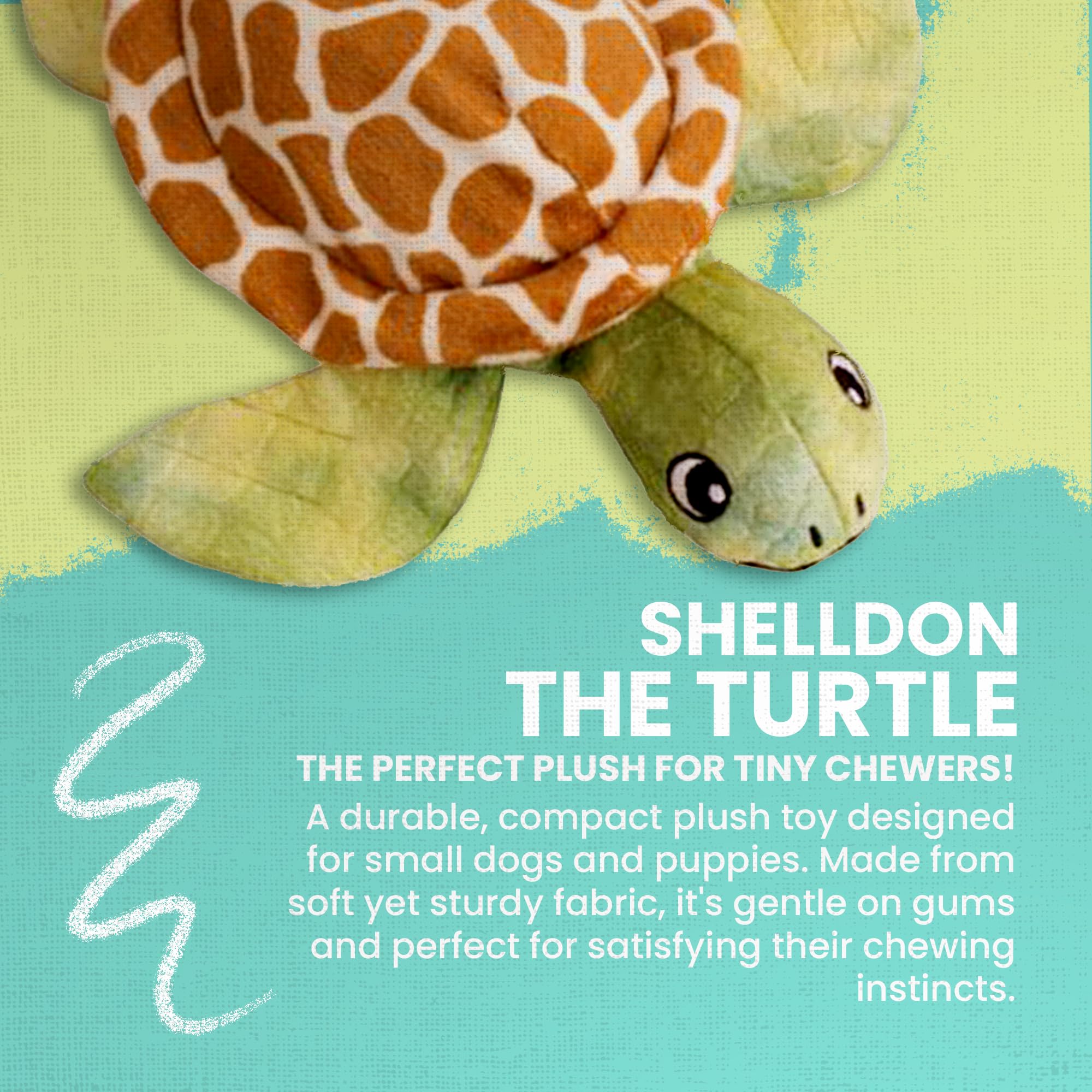 Snugarooz Sheldon The Turtle - Crinkle & Squeak Dog Toy With Repair Patch - Eco Friendly Plush For Engaging - Endless Fun For Your Furry Friend