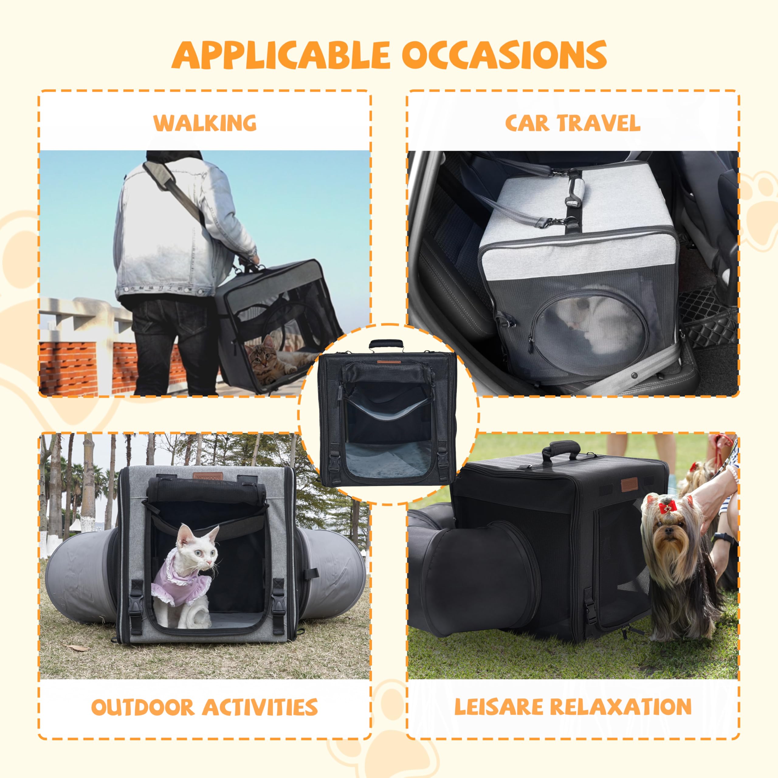 Cat Travel Carrier With Litter Box Portable Single Cat Carriers For Cat And Pet Shelter Ideal For Single Cat Soft Foldable Desig