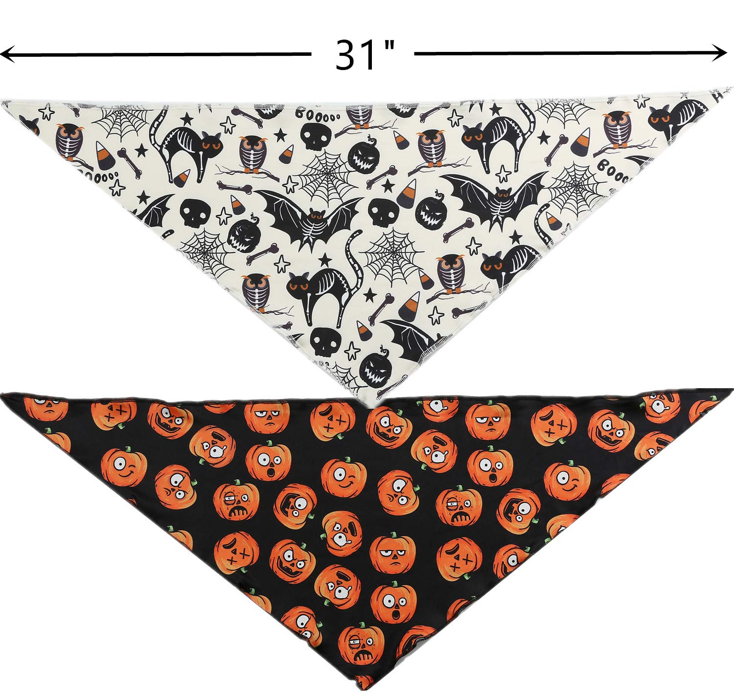 2 Pack Halloween Bandana For Dogs,Triangle Bibs Pet Scarf For Dogs