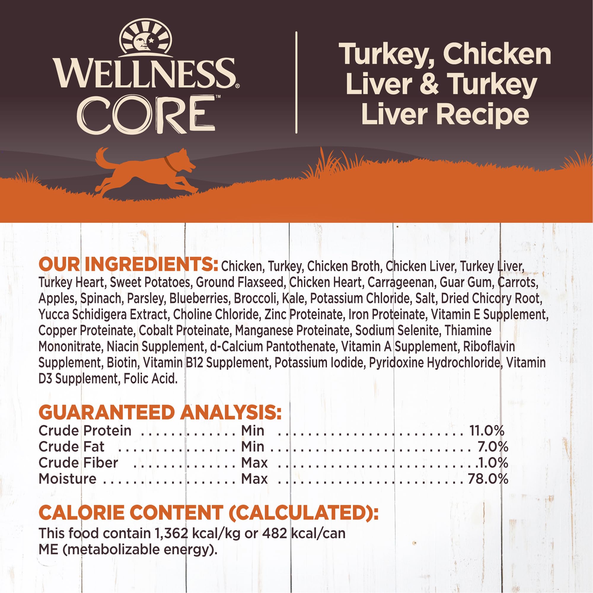 Wellness Natural Pet Food CORE Natural Wet Grain Free Canned Dog Food, Turkey & Chicken, 12.5-Ounce Can (Pack of 12)