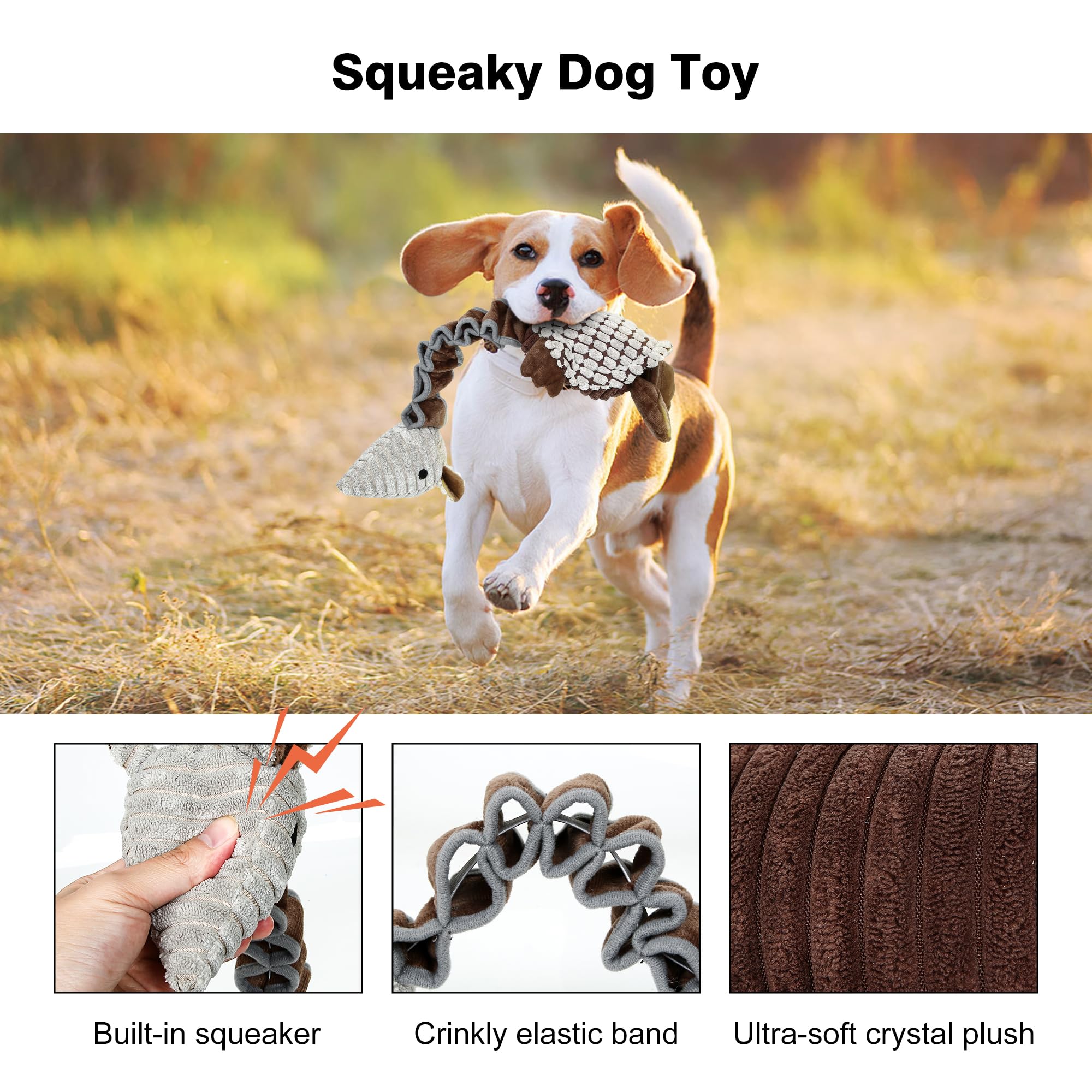 Iokheira Dog Toys For Large Dogs Plush Dog Squeaky Toys To Keep Them Busy Tug Of War Dog Toys For Medium And Small Dogs Made Of