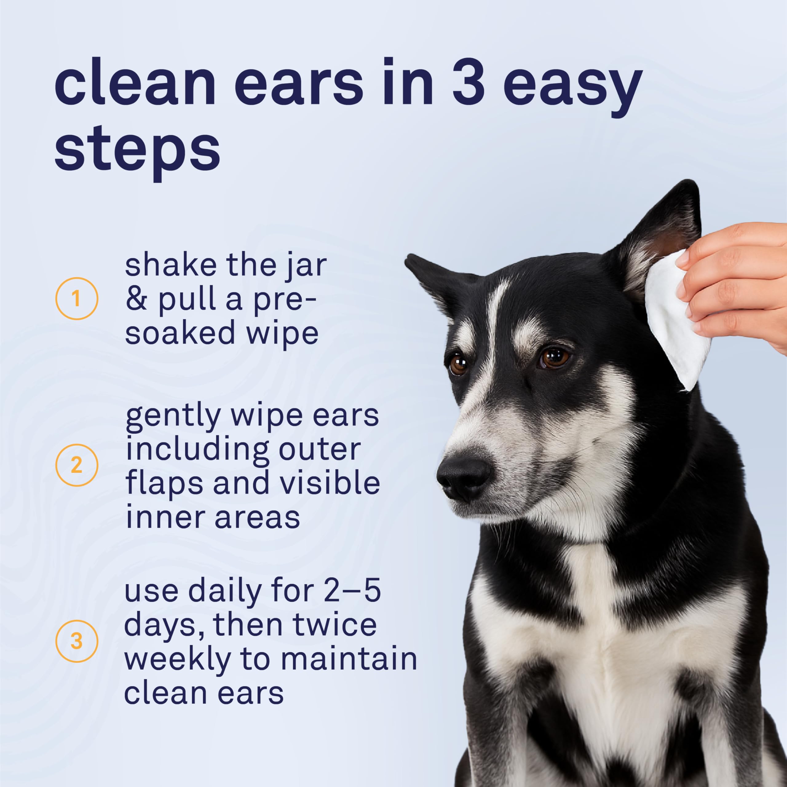 Petpost Large Dog Ear Cleaner Wipes | Ultra Soft XL Cotton Pads in Coconut Oil Aloe Solution | Remedy for Dog Ear Rinse & Cleans