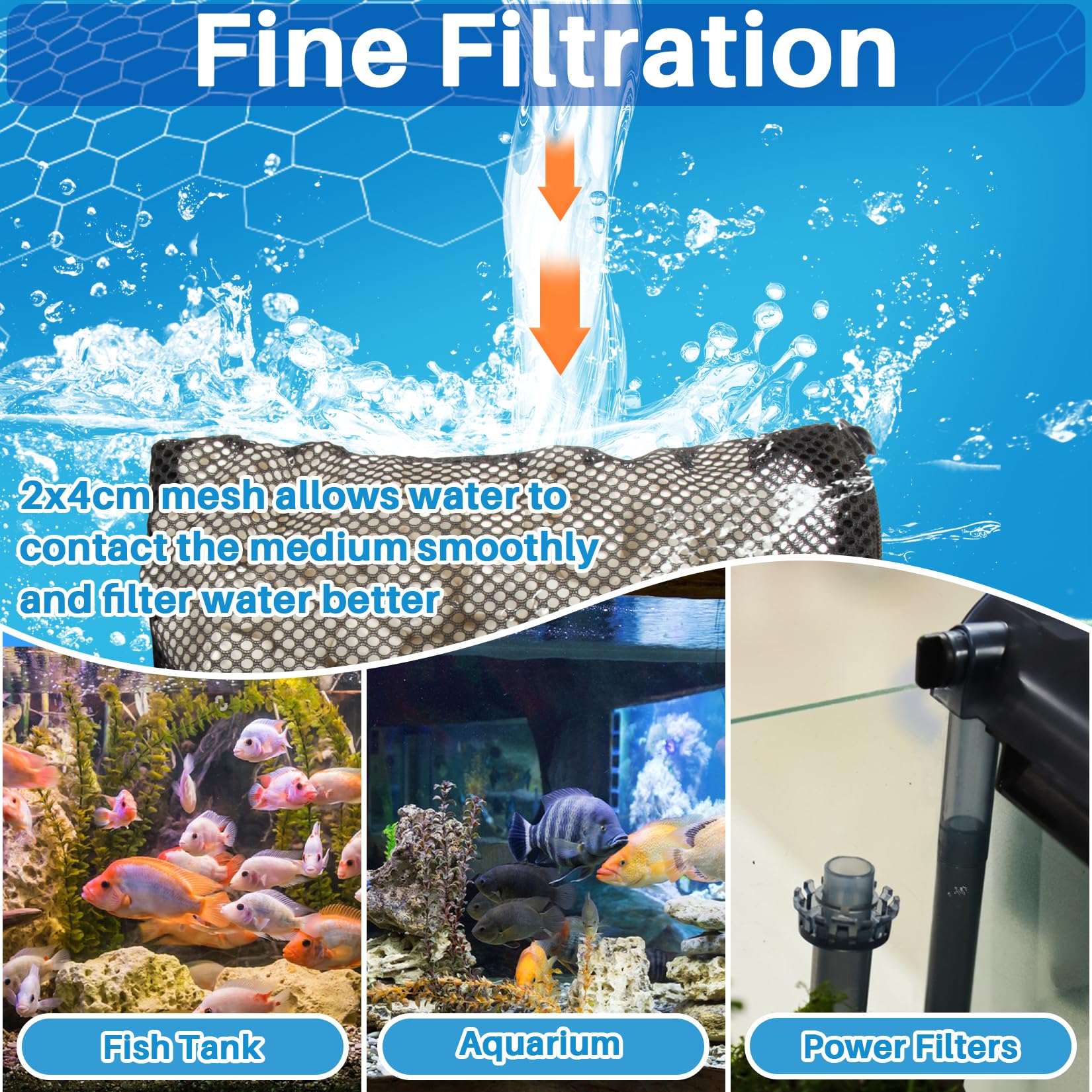 Maqihan 10Pcs Aquarium Filter Media Bags - Mesh Filter Bags Reusable Bags With Zipper For Activated Carbon Ceramic Rings Filter