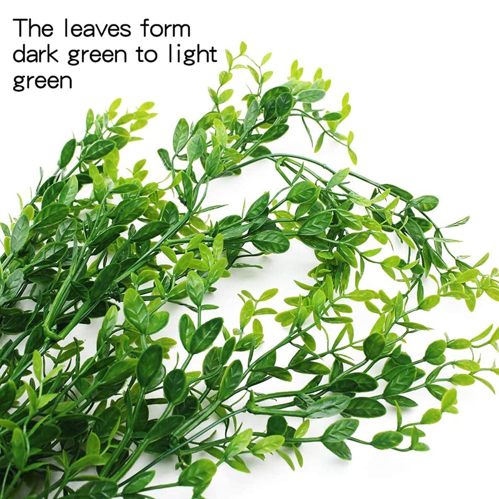 HERCOCCI 4 Pack Reptile Plants, Terrarium Hanging Plants Vines Artificial Leaves Habitat Decorations with Suction Cup for Bearde
