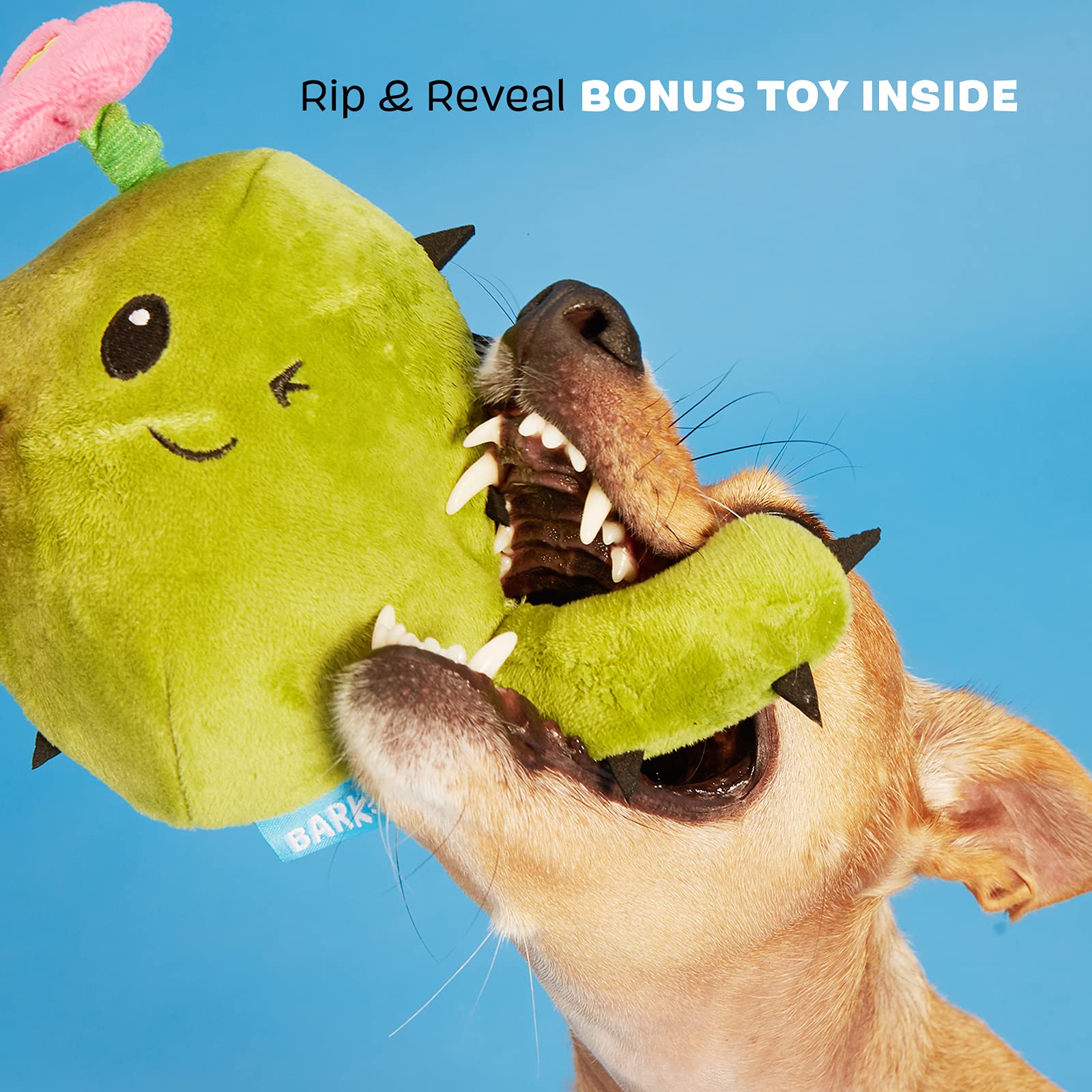 Barkbox 2 In 1 Interactive Plush Dog Toy - Rip And Reveal Toy For Dogs And Puppies - Stimulating Squeaky Pet Toys | Consuela Cactus (Large)