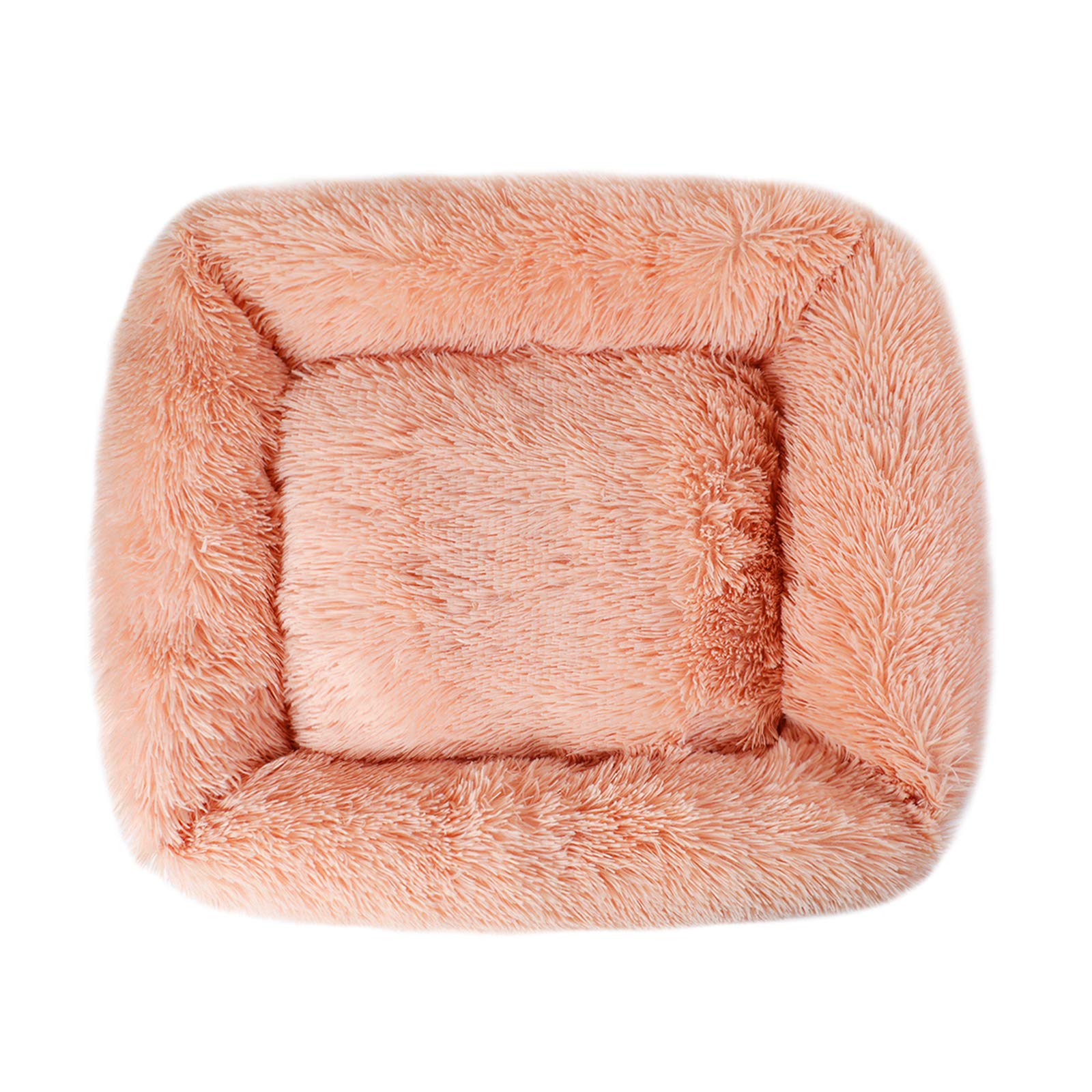 Lucky Monet Large Dog Bed 31.5 X 27.6, Fluffy Calming Cat Bed, Washable With Sides, Soft Crate For Sleeping (L, Pink)