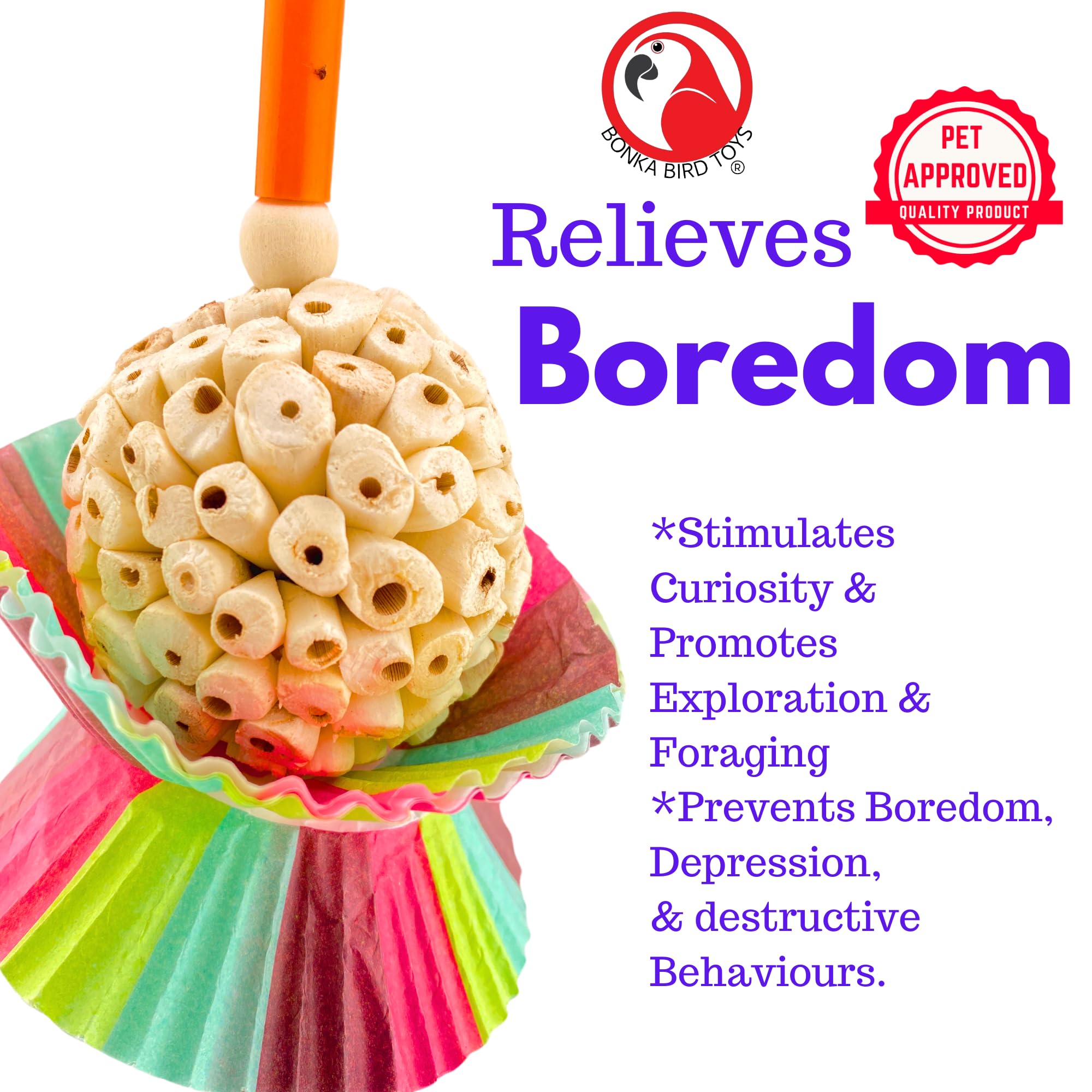 Bonka Bird Toys 1925 Cake Natural Sola Shred Forage Chew Treat Parrot Parrotlet Budgie Cockatiel Parakeets And Other Similar Birds