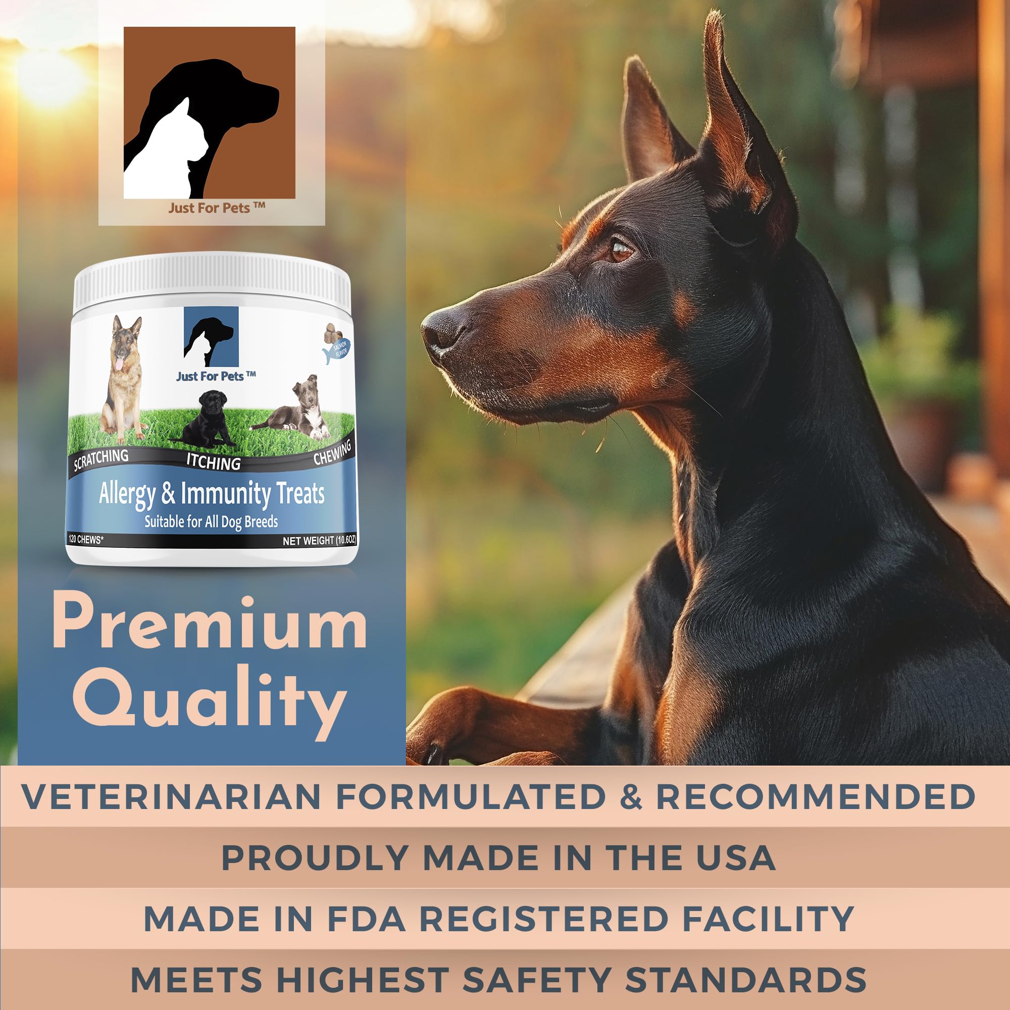 Dog Allergy Relief Chews - Itching Skin Relief with Probiotics and Turmeric for Dogs - Itchy Skin, Hot Spots, Paw Licking, Aller