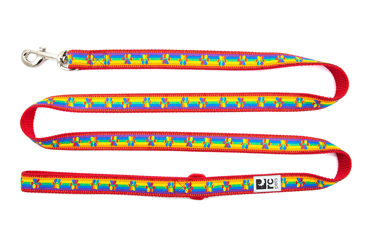 Rc Pets 1/2'' X 6' Dog Leash, Rainbow Paws
